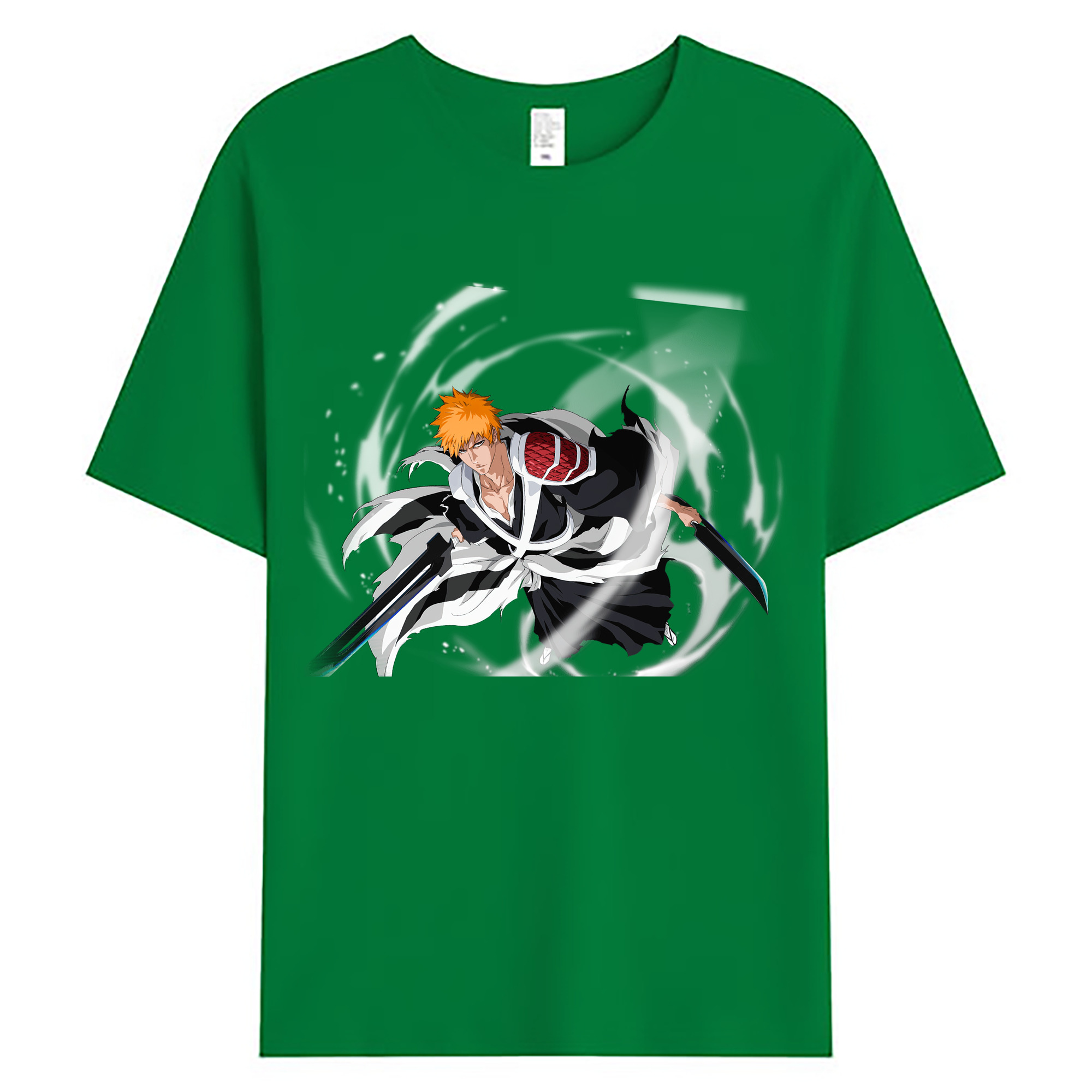 （画像用） ブリーチ 黒崎一護（くろさき いちご）BLEACH Kurosaki Ichigo 綿100％ メンズ半袖Tシャツ｜肌触りやわらか＆通気性