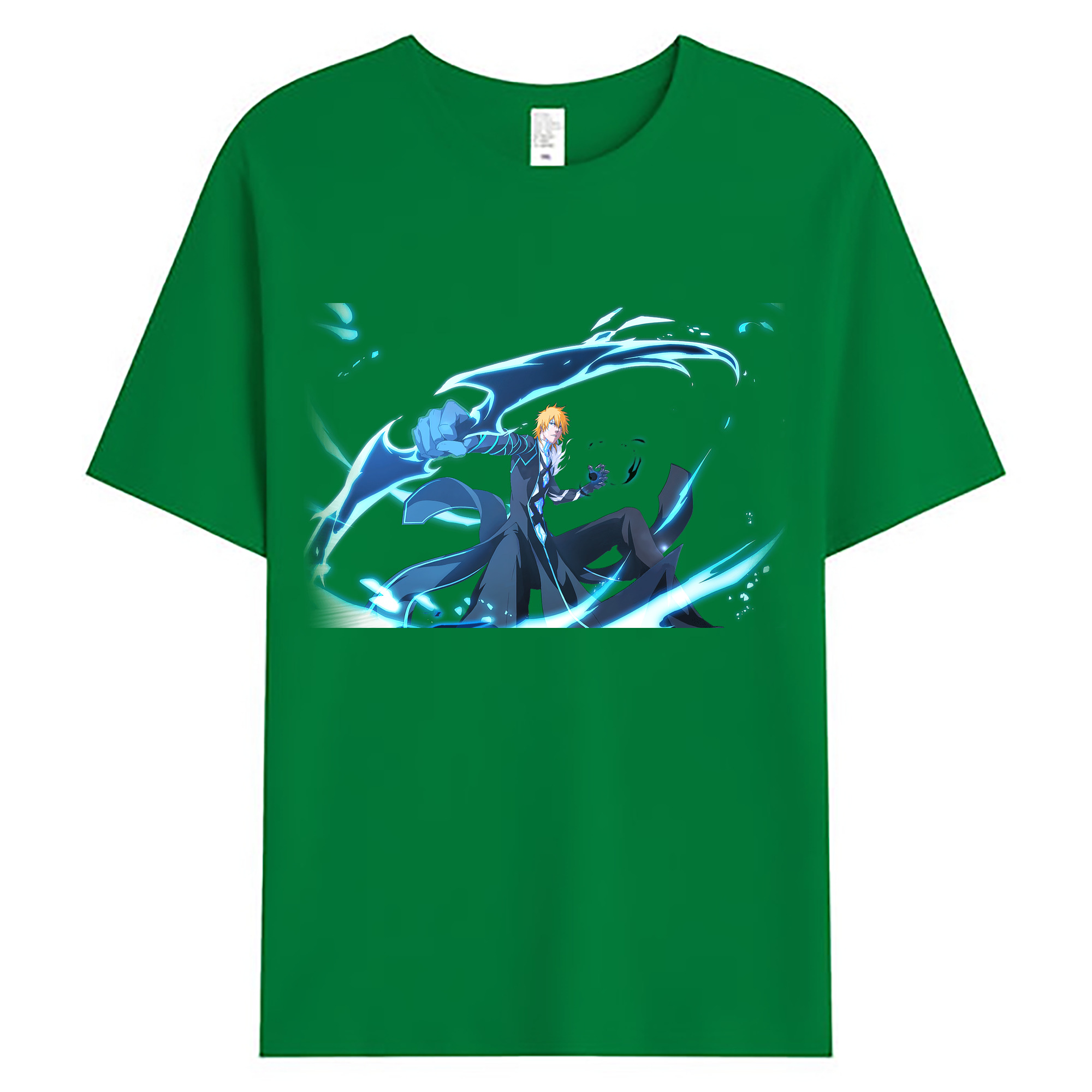 （画像用） ブリーチ 黒崎一護（くろさき いちご）BLEACH Kurosaki Ichigo 綿100％ メンズ半袖Tシャツ｜肌触りやわらか＆通気性