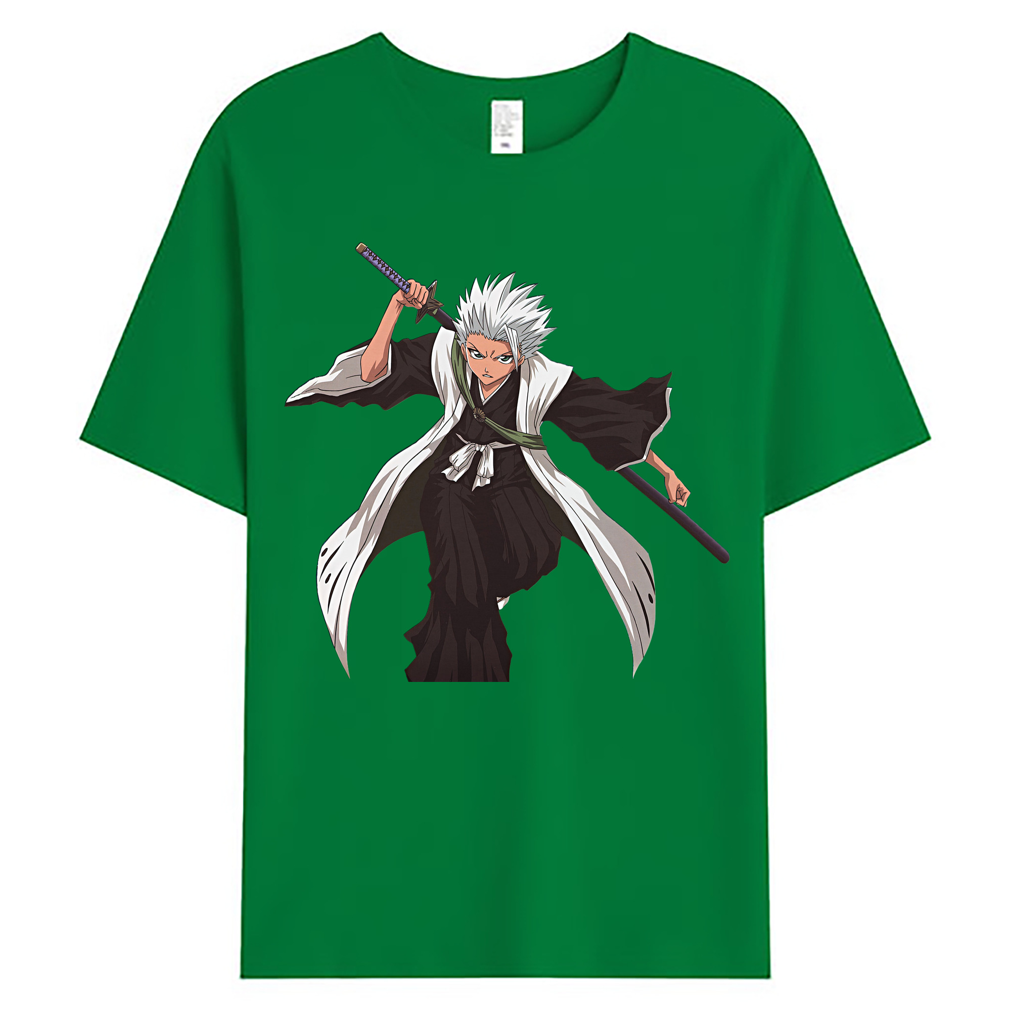 （画像用） ブリーチ 日番谷冬獅郎（ひつがや とうしろう） BLEACH Hitsugaya Toushirou 綿100％ メンズ半袖Tシャツ｜肌触りやわらか＆通気性