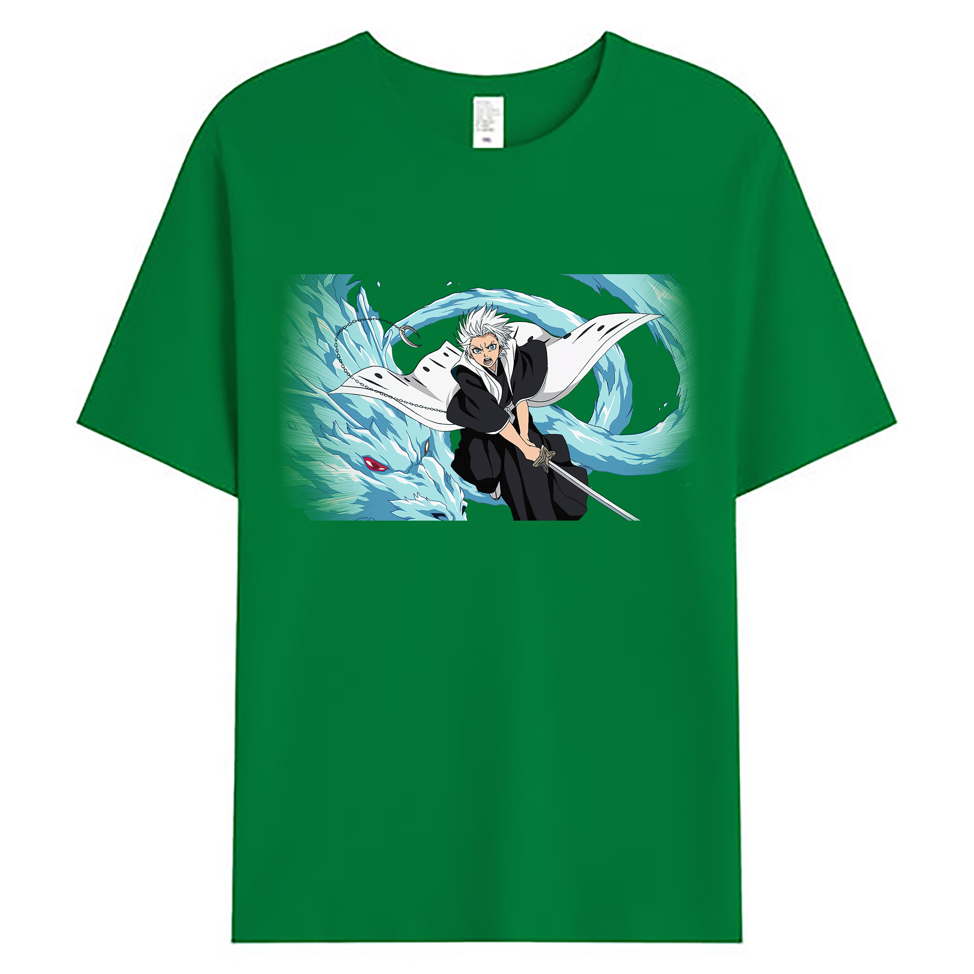 （画像用） ブリーチ 日番谷冬獅郎（ひつがや とうしろう） BLEACH Hitsugaya Toushirou 綿100％ メンズ半袖Tシャツ｜肌触りやわらか＆通気性