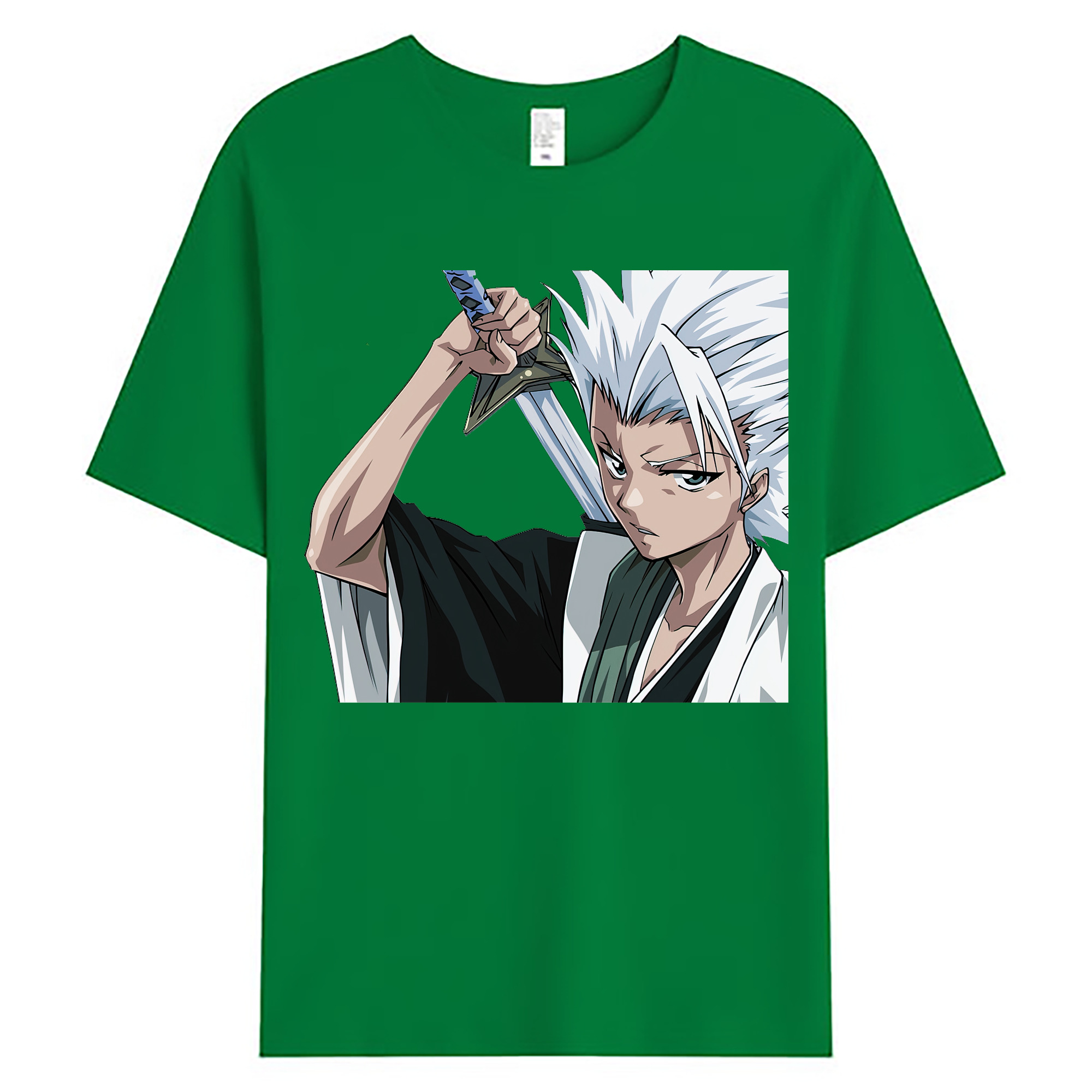 （画像用） ブリーチ 日番谷冬獅郎（ひつがや とうしろう） BLEACH Hitsugaya Toushirou 綿100％ メンズ半袖Tシャツ｜肌触りやわらか＆通気性