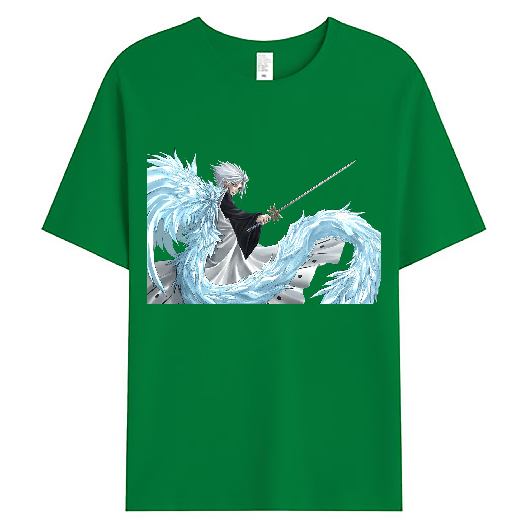 （画像用） ブリーチ 日番谷冬獅郎（ひつがや とうしろう） BLEACH Hitsugaya Toushirou 綿100％ メンズ半袖Tシャツ｜肌触りやわらか＆通気性