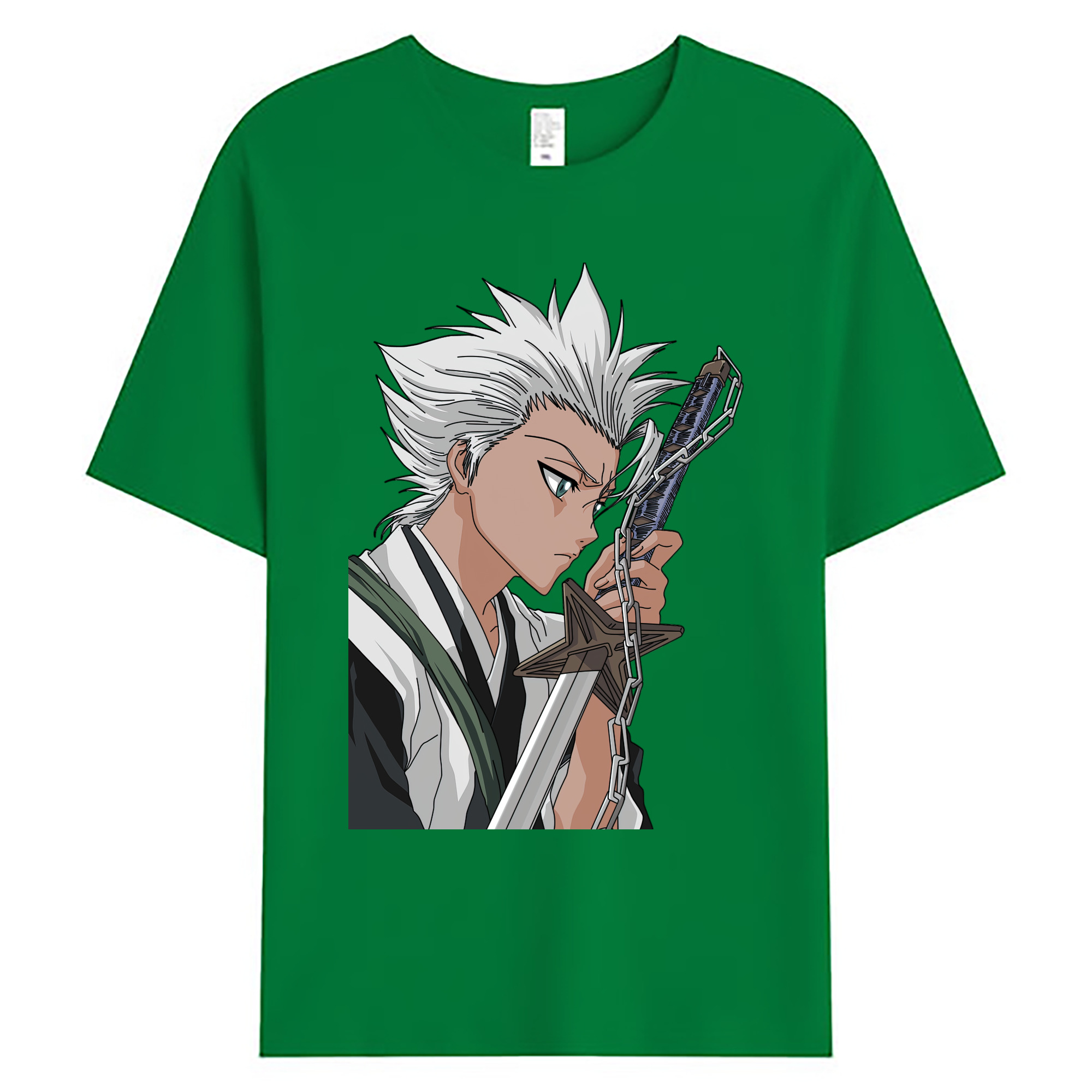 （画像用） ブリーチ 日番谷冬獅郎（ひつがや とうしろう） BLEACH Hitsugaya Toushirou 綿100％ メンズ半袖Tシャツ｜肌触りやわらか＆通気性