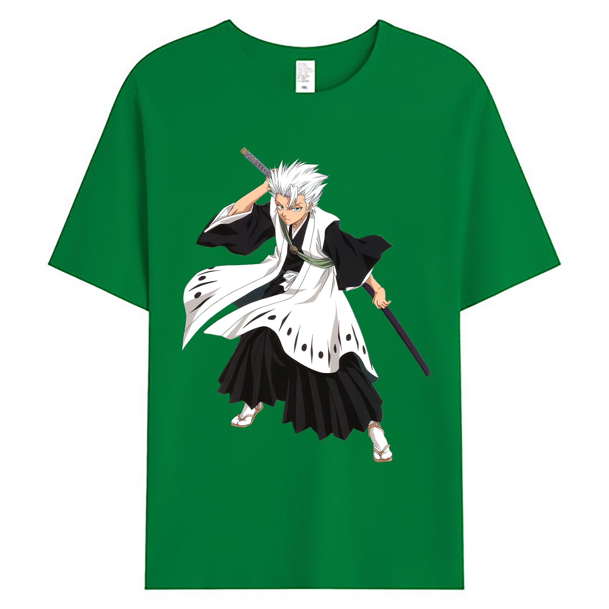 （画像用） ブリーチ 日番谷冬獅郎（ひつがや とうしろう） BLEACH Hitsugaya Toushirou 綿100％ メンズ半袖Tシャツ｜肌触りやわらか＆通気性