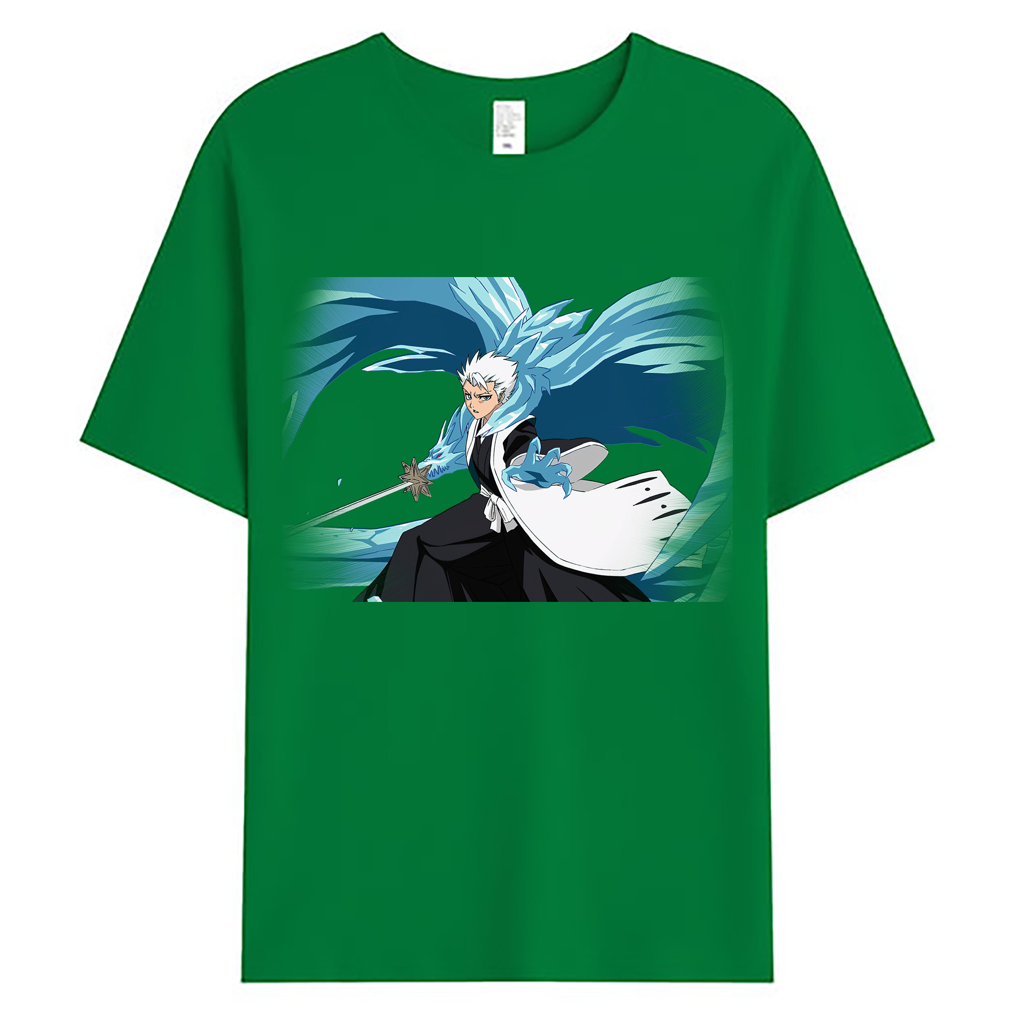 （画像用） ブリーチ 日番谷冬獅郎（ひつがや とうしろう） BLEACH Hitsugaya Toushirou 綿100％ メンズ半袖Tシャツ｜肌触りやわらか＆通気性
