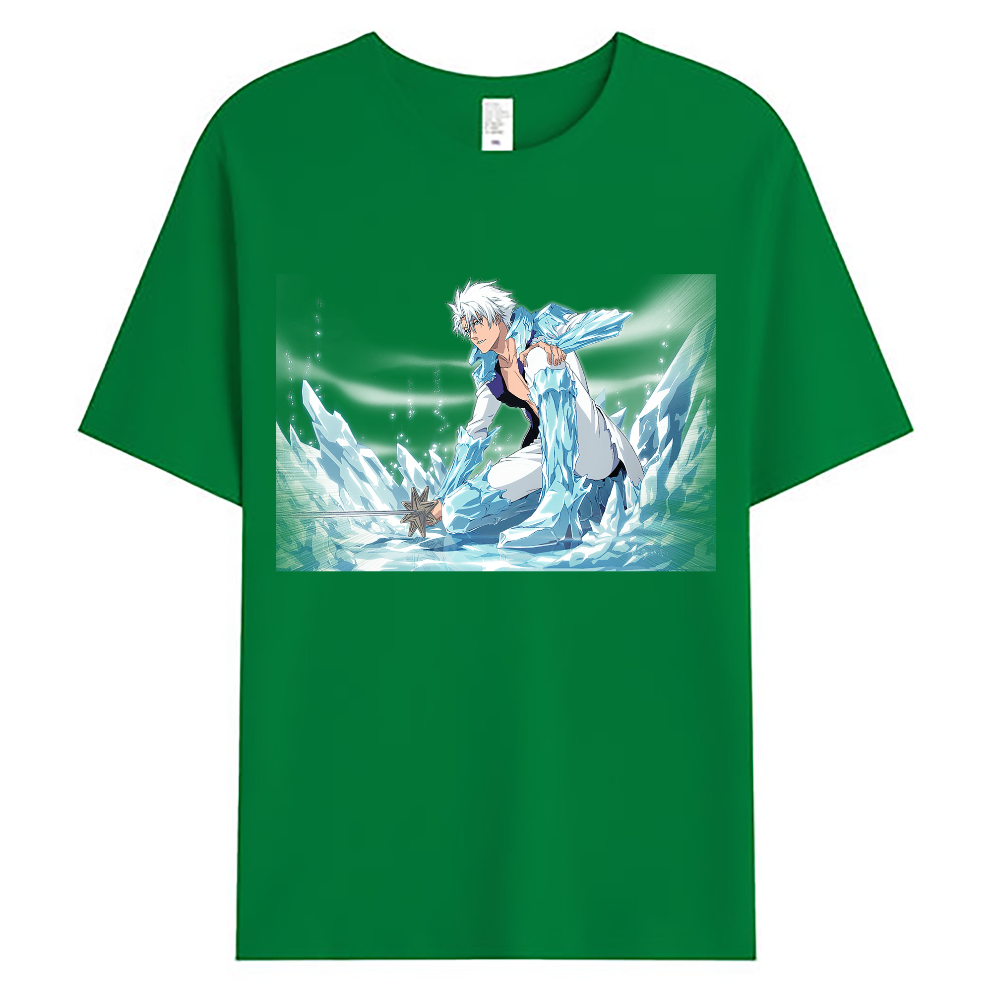 （画像用） ブリーチ 日番谷冬獅郎（ひつがや とうしろう） BLEACH Hitsugaya Toushirou 綿100％ メンズ半袖Tシャツ｜肌触りやわらか＆通気性