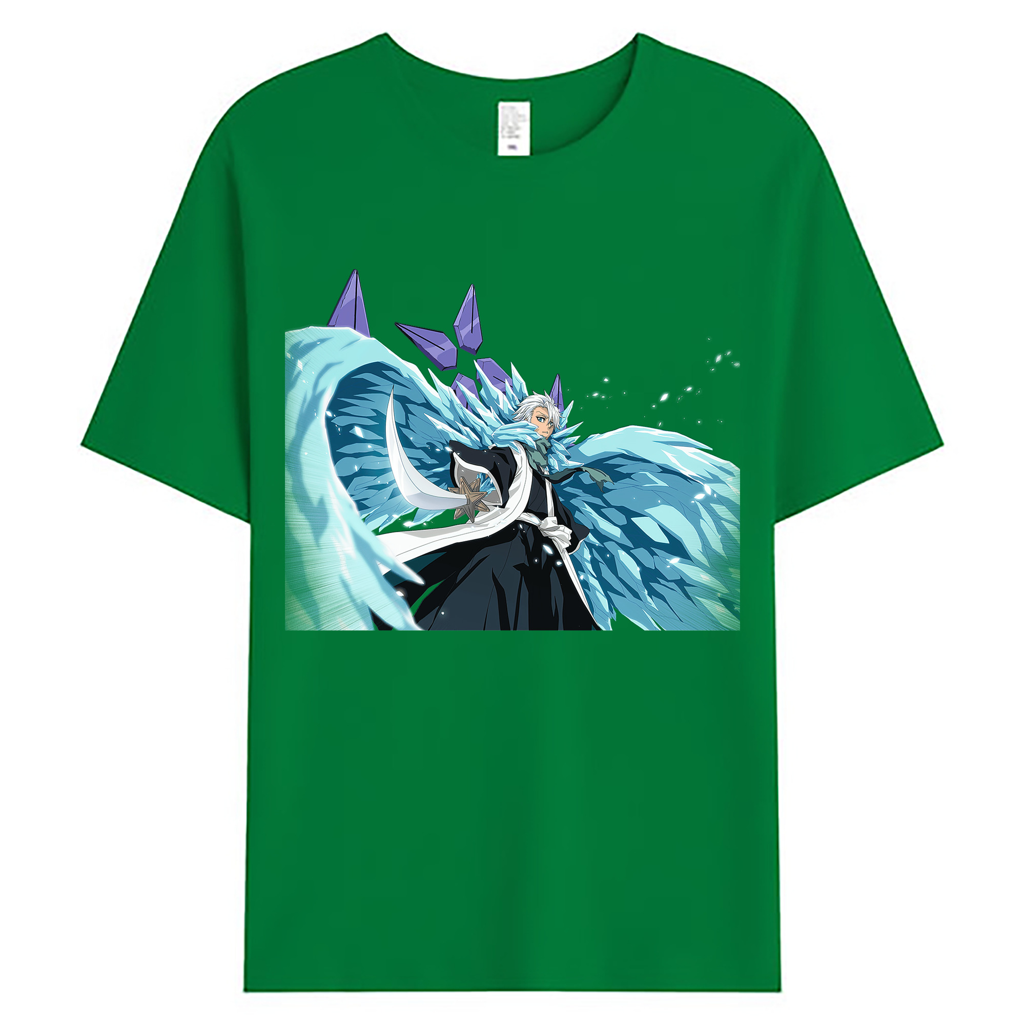 （画像用） ブリーチ 日番谷冬獅郎（ひつがや とうしろう） BLEACH Hitsugaya Toushirou 綿100％ メンズ半袖Tシャツ｜肌触りやわらか＆通気性