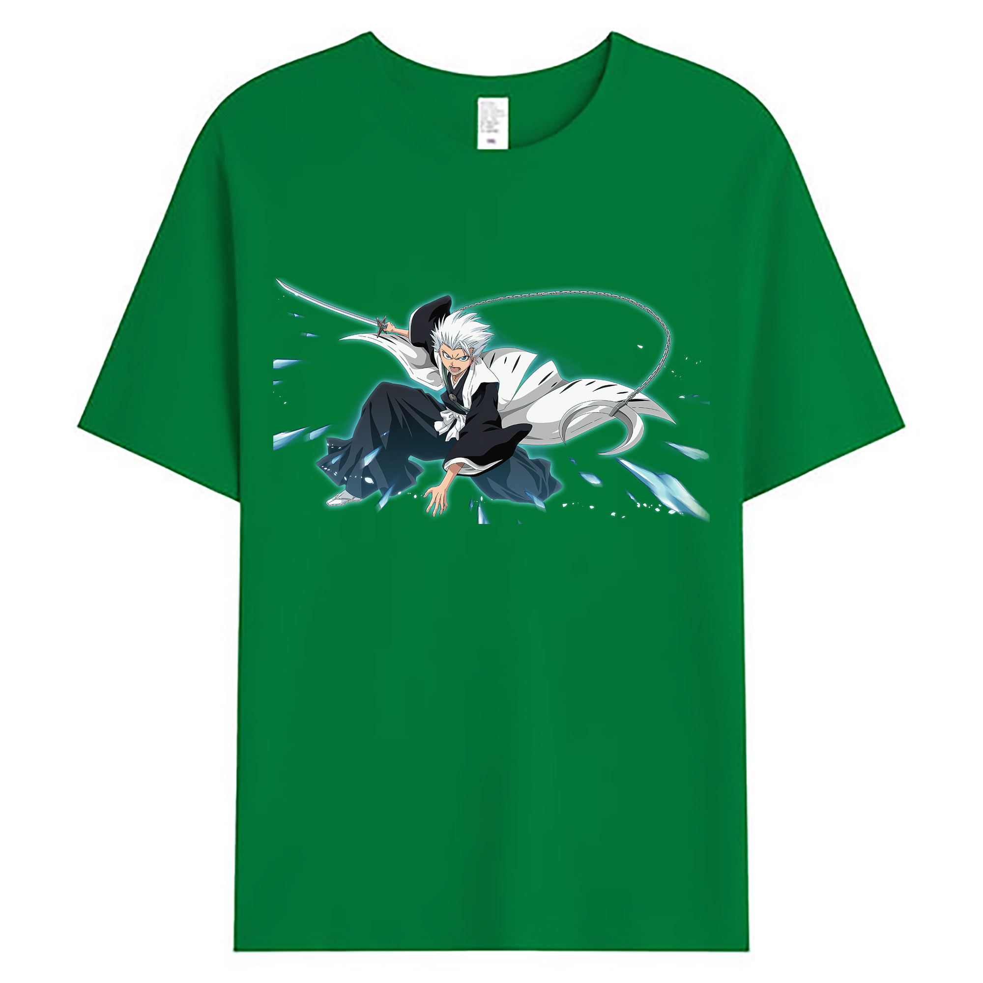 （画像用） ブリーチ 日番谷冬獅郎（ひつがや とうしろう） BLEACH Hitsugaya Toushirou 綿100％ メンズ半袖Tシャツ｜肌触りやわらか＆通気性