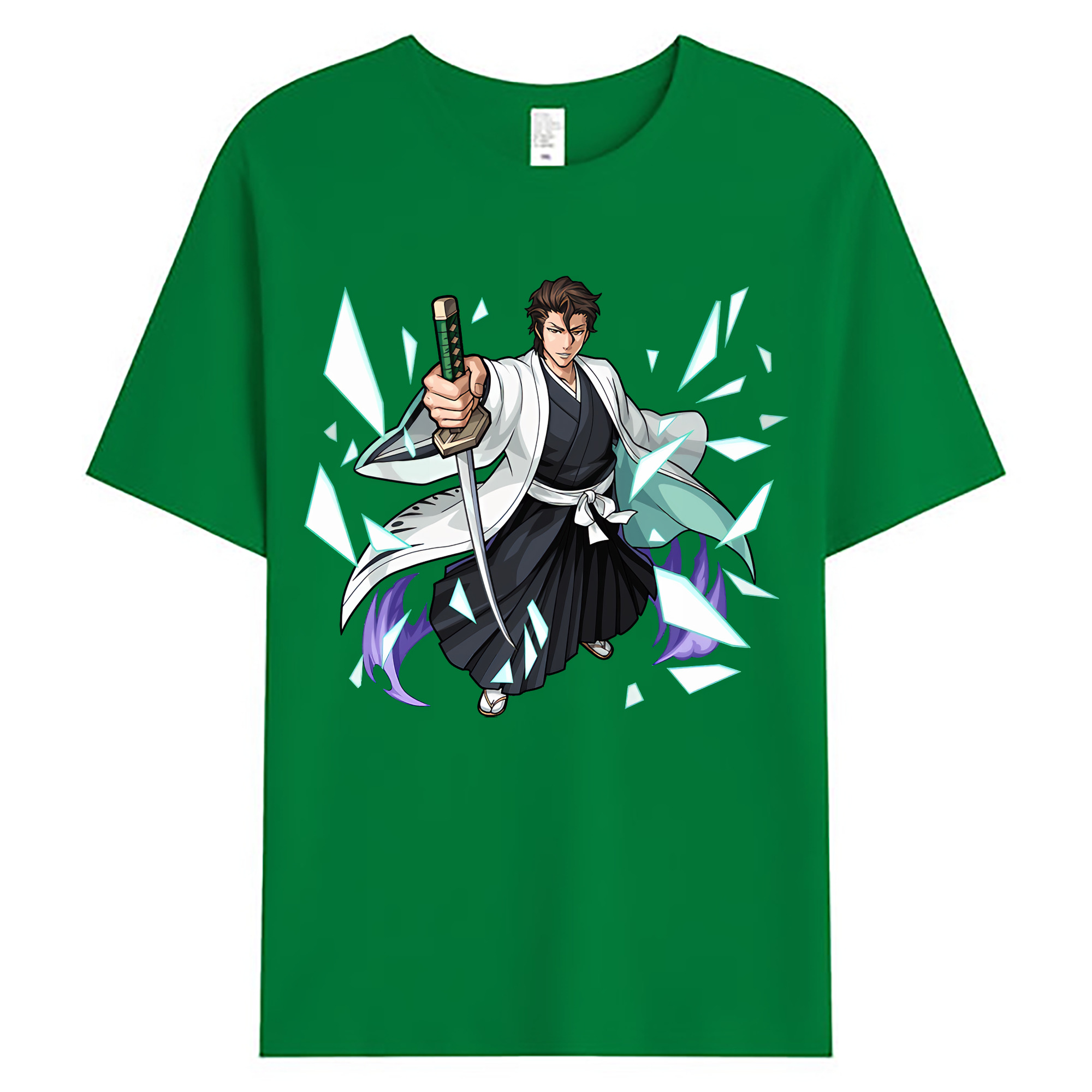 （画像用） ブリーチ 藍染 惣右介（あいぜん そうすけ） BLEACH Aizen Sousuke 綿100％ メンズ半袖Tシャツ｜肌触りやわらか＆通気性