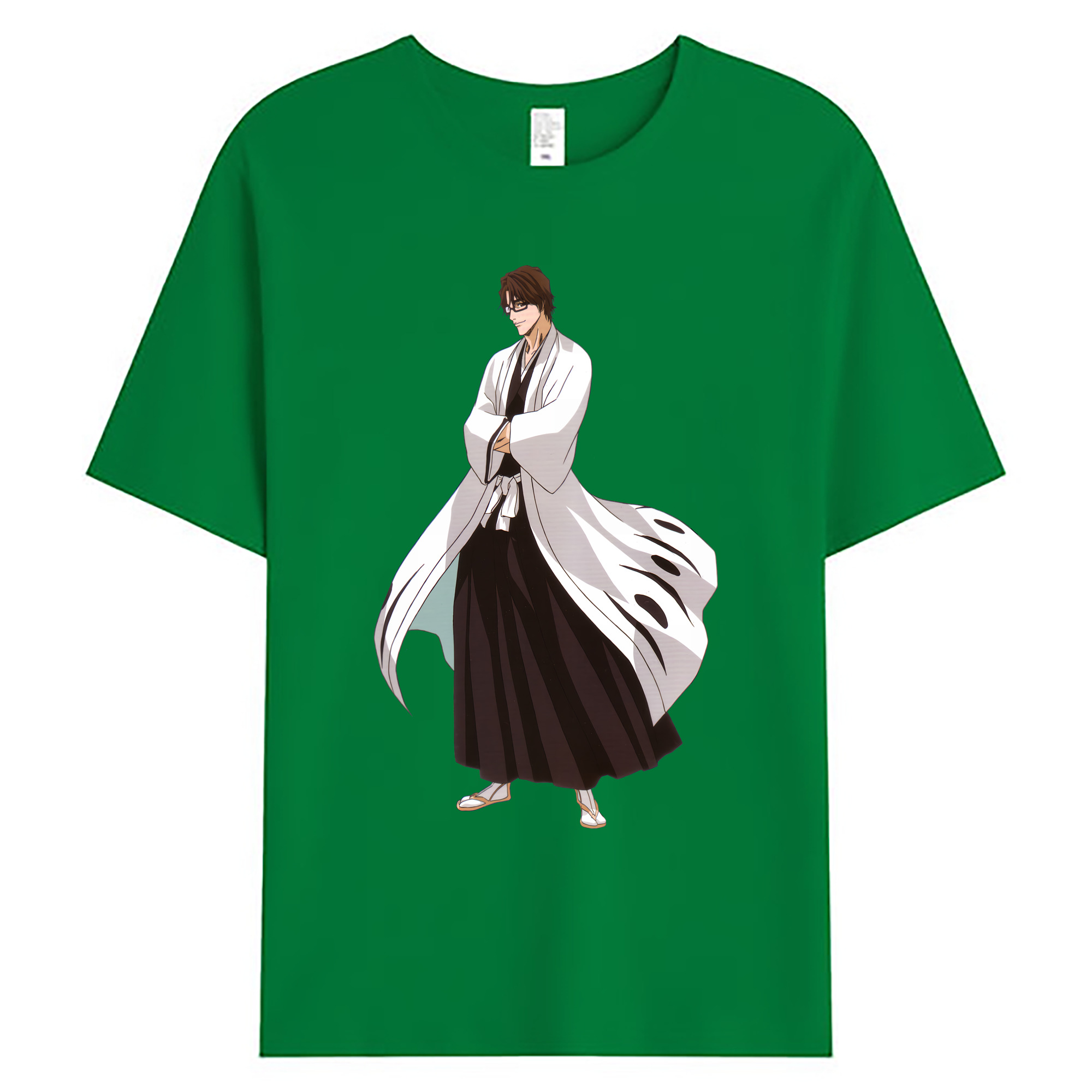 （画像用） ブリーチ 藍染 惣右介（あいぜん そうすけ） BLEACH Aizen Sousuke 綿100％ メンズ半袖Tシャツ｜肌触りやわらか＆通気性