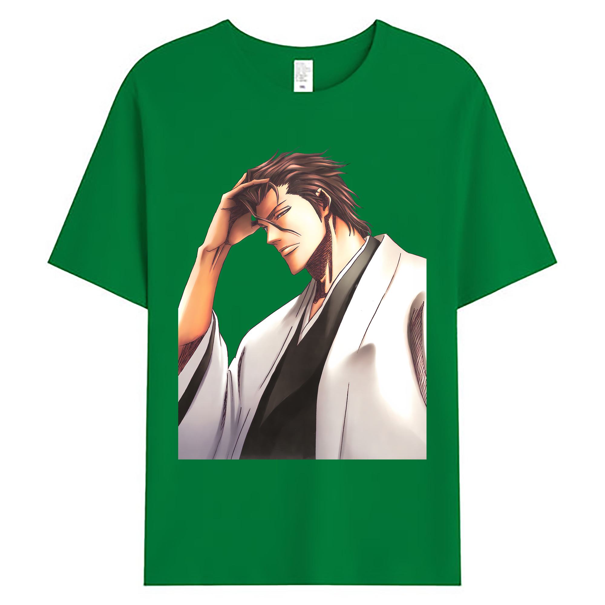 （画像用） ブリーチ 藍染 惣右介（あいぜん そうすけ） BLEACH Aizen Sousuke 綿100％ メンズ半袖Tシャツ｜肌触りやわらか＆通気性