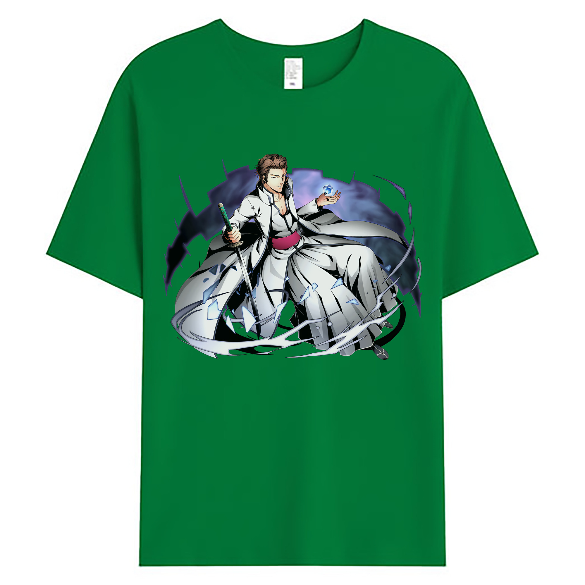 （画像用） ブリーチ 藍染 惣右介（あいぜん そうすけ） BLEACH Aizen Sousuke 綿100％ メンズ半袖Tシャツ｜肌触りやわらか＆通気性
