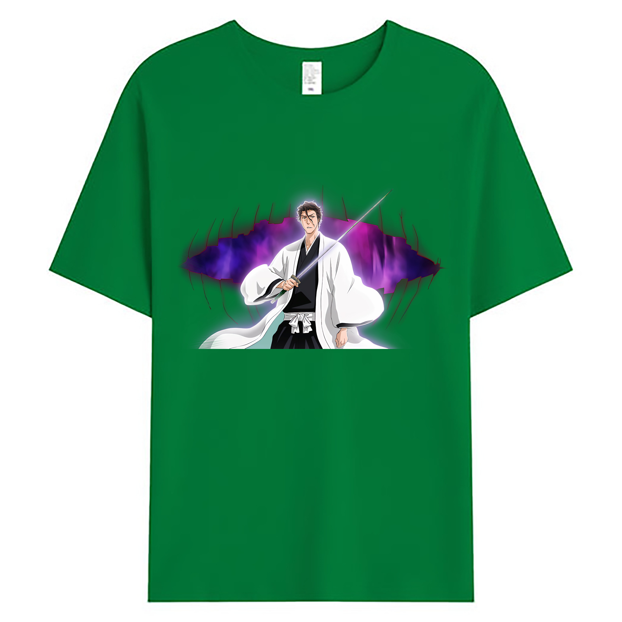（画像用） ブリーチ 藍染 惣右介（あいぜん そうすけ） BLEACH Aizen Sousuke 綿100％ メンズ半袖Tシャツ｜肌触りやわらか＆通気性