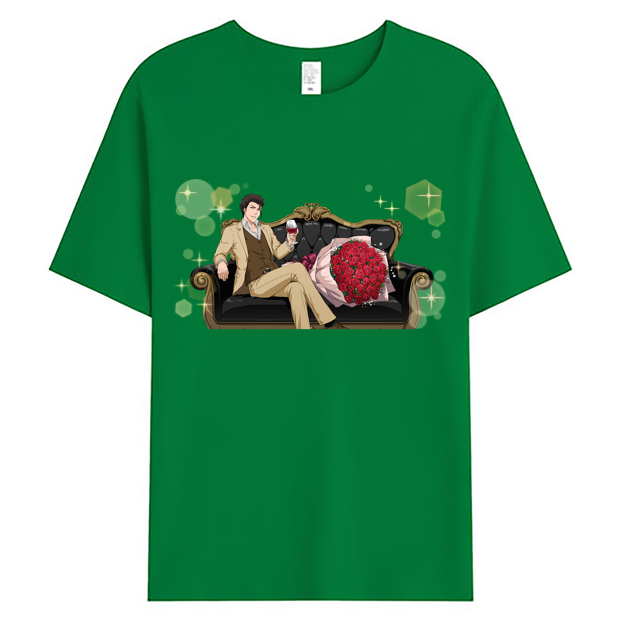 （画像用） ブリーチ 藍染 惣右介（あいぜん そうすけ） BLEACH Aizen Sousuke 綿100％ メンズ半袖Tシャツ｜肌触りやわらか＆通気性