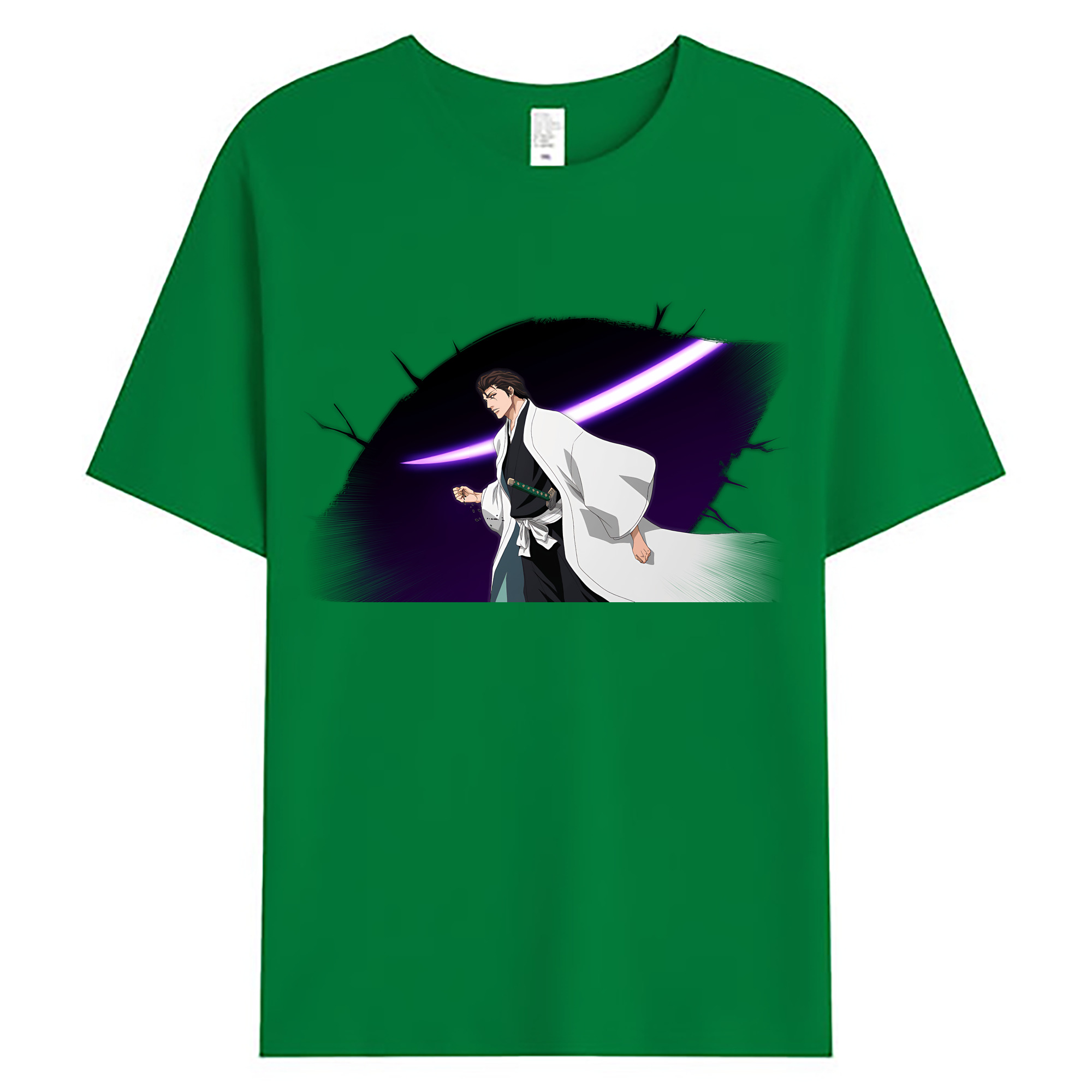 （画像用） ブリーチ 藍染 惣右介（あいぜん そうすけ） BLEACH Aizen Sousuke 綿100％ メンズ半袖Tシャツ｜肌触りやわらか＆通気性