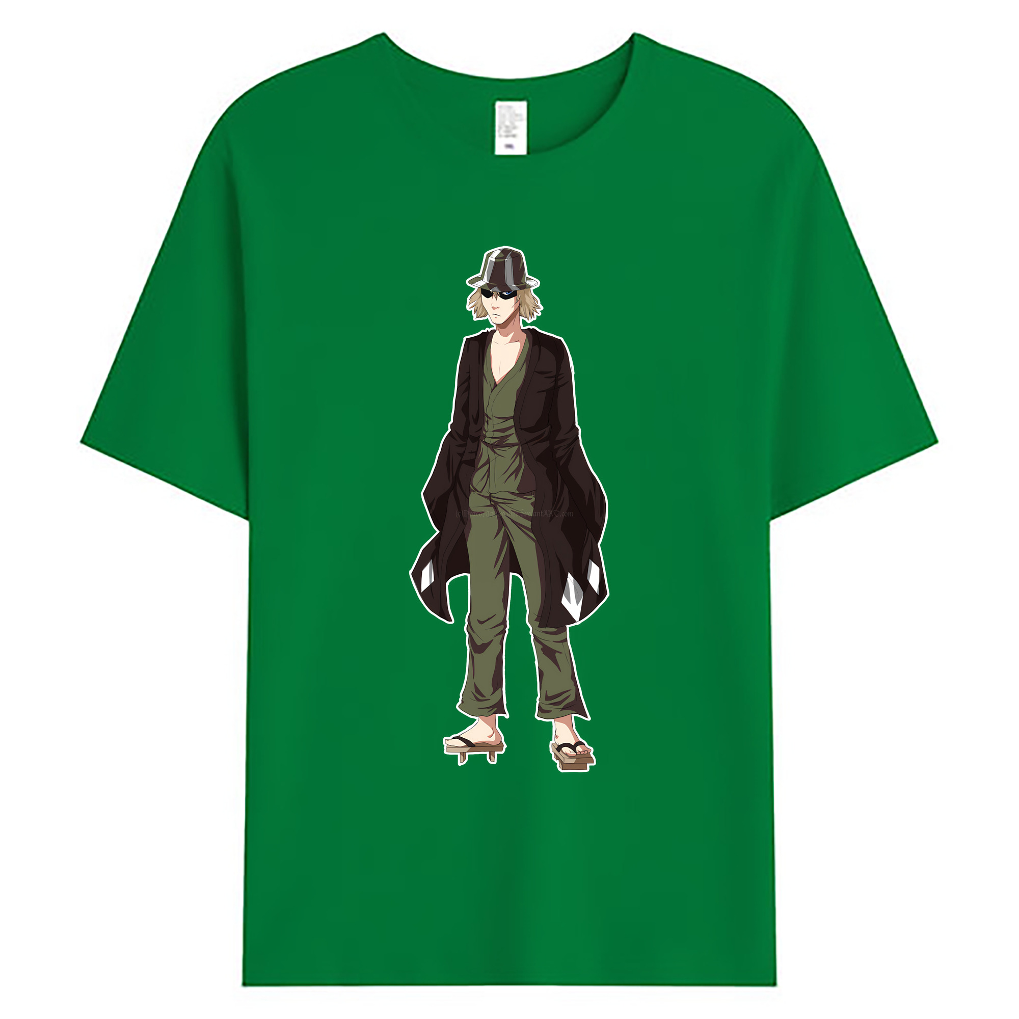（画像用） "ブリーチ 浦原 喜助（うらはら きすけ） BLEACH Urahara Kisuke " 綿100％ メンズ半袖Tシャツ｜肌触りやわらか＆通気性