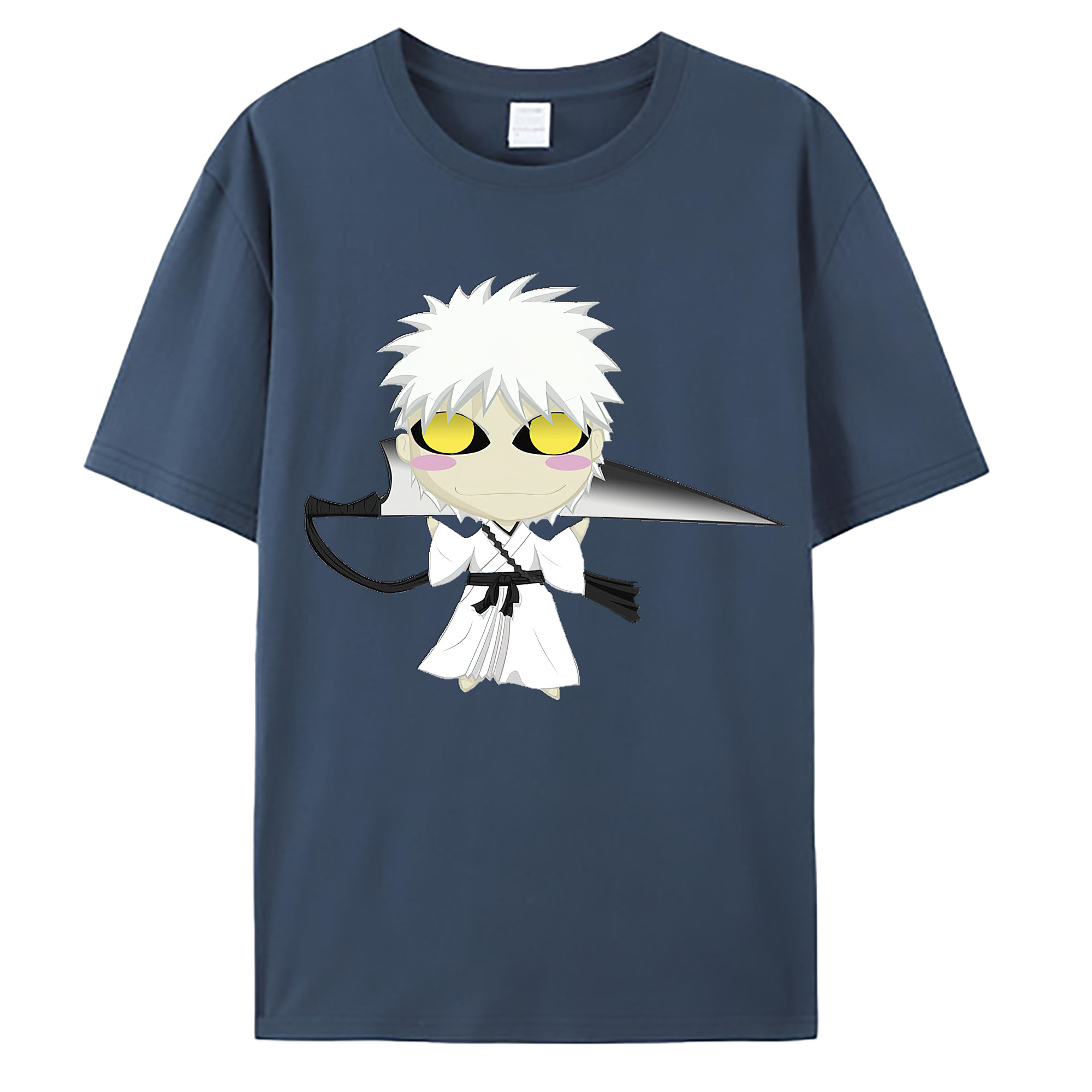 （画像用） ブリーチ 黒崎一護（くろさき いちご）BLEACH Kurosaki Ichigo 綿100％ メンズ半袖Tシャツ｜肌触りやわらか＆通気性