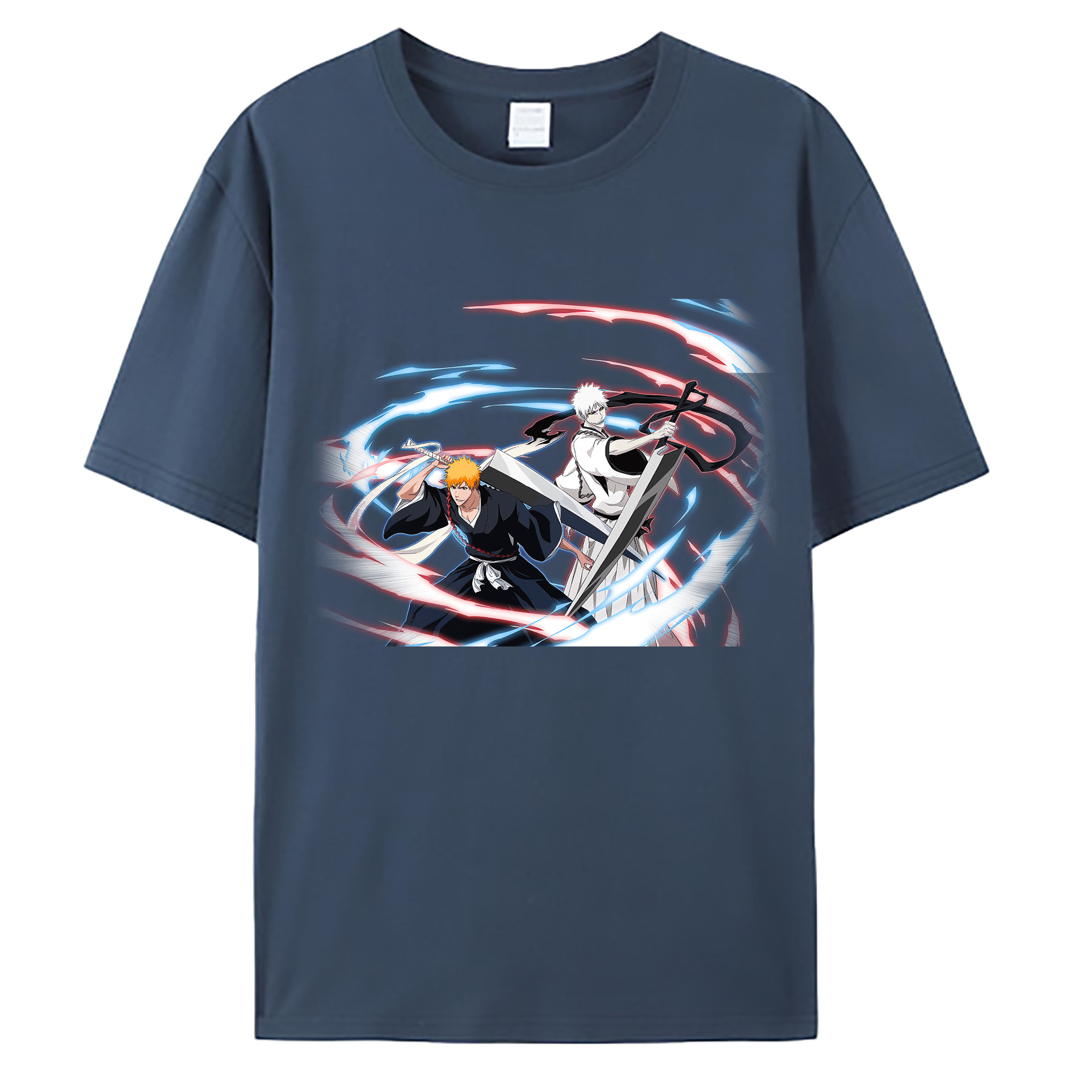 （画像用） ブリーチ 黒崎一護（くろさき いちご）BLEACH Kurosaki Ichigo 綿100％ メンズ半袖Tシャツ｜肌触りやわらか＆通気性