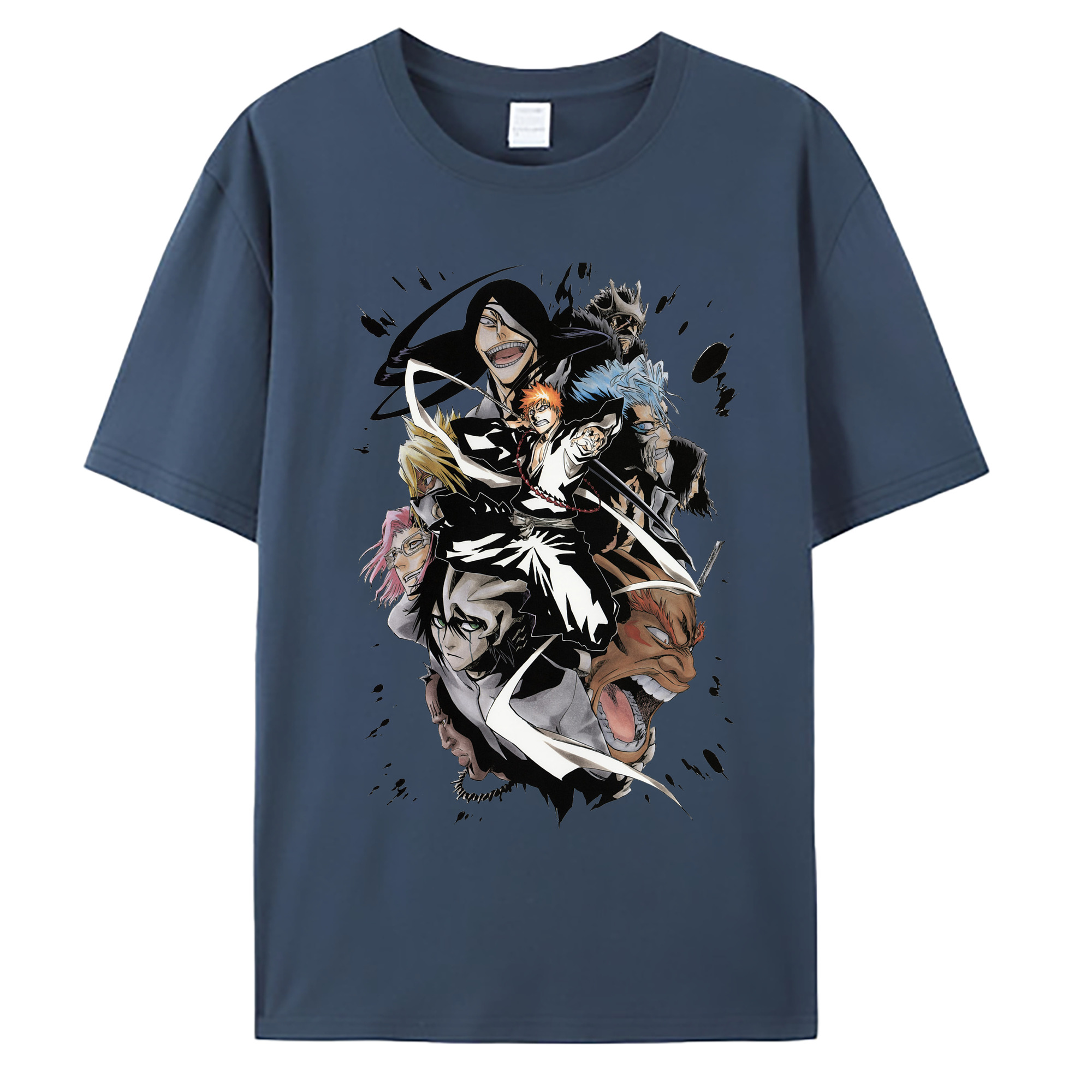 （画像用） ブリーチ 黒崎一護（くろさき いちご）BLEACH Kurosaki Ichigo 綿100％ メンズ半袖Tシャツ｜肌触りやわらか＆通気性