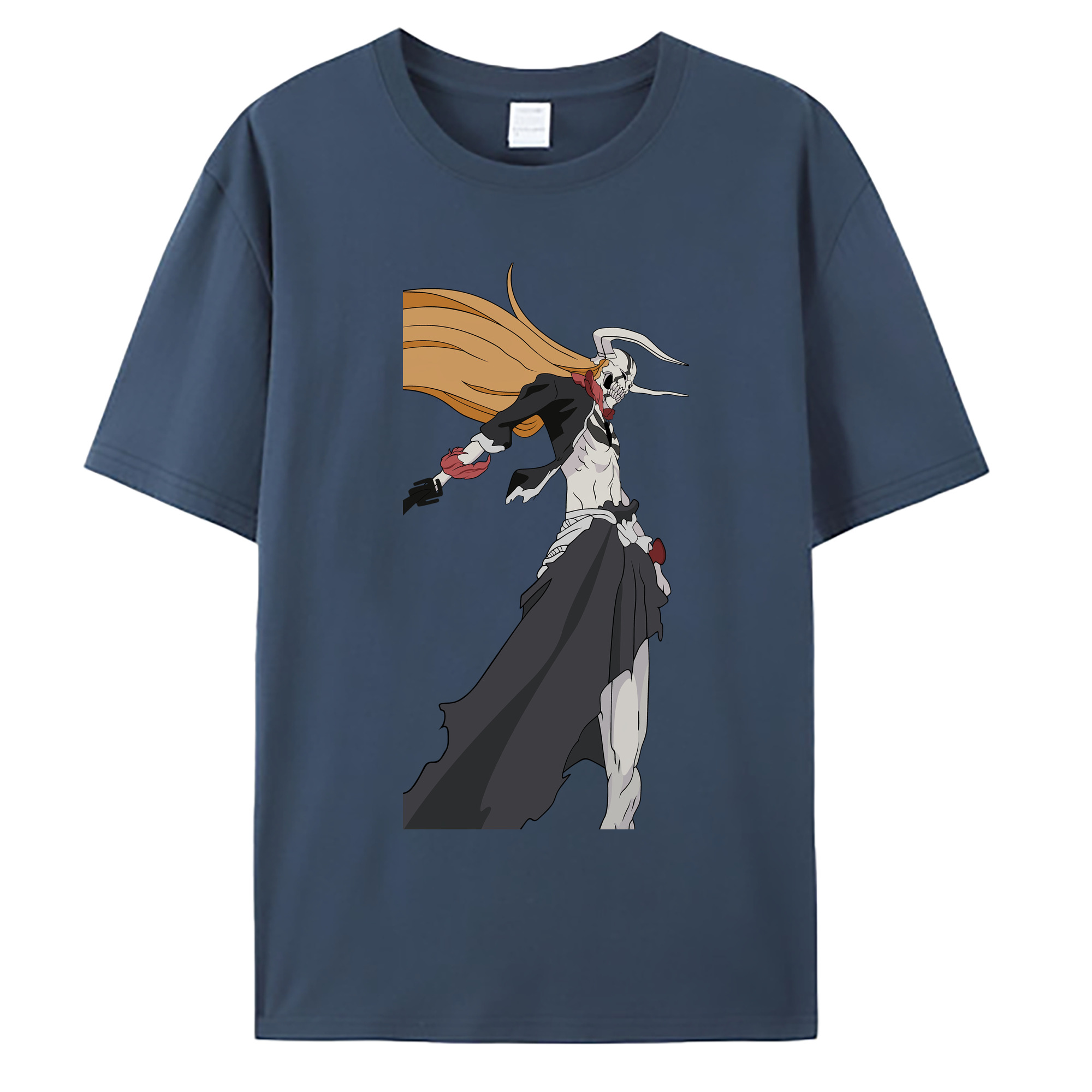 （画像用） ブリーチ 黒崎一護（くろさき いちご）BLEACH Kurosaki Ichigo 綿100％ メンズ半袖Tシャツ｜肌触りやわらか＆通気性