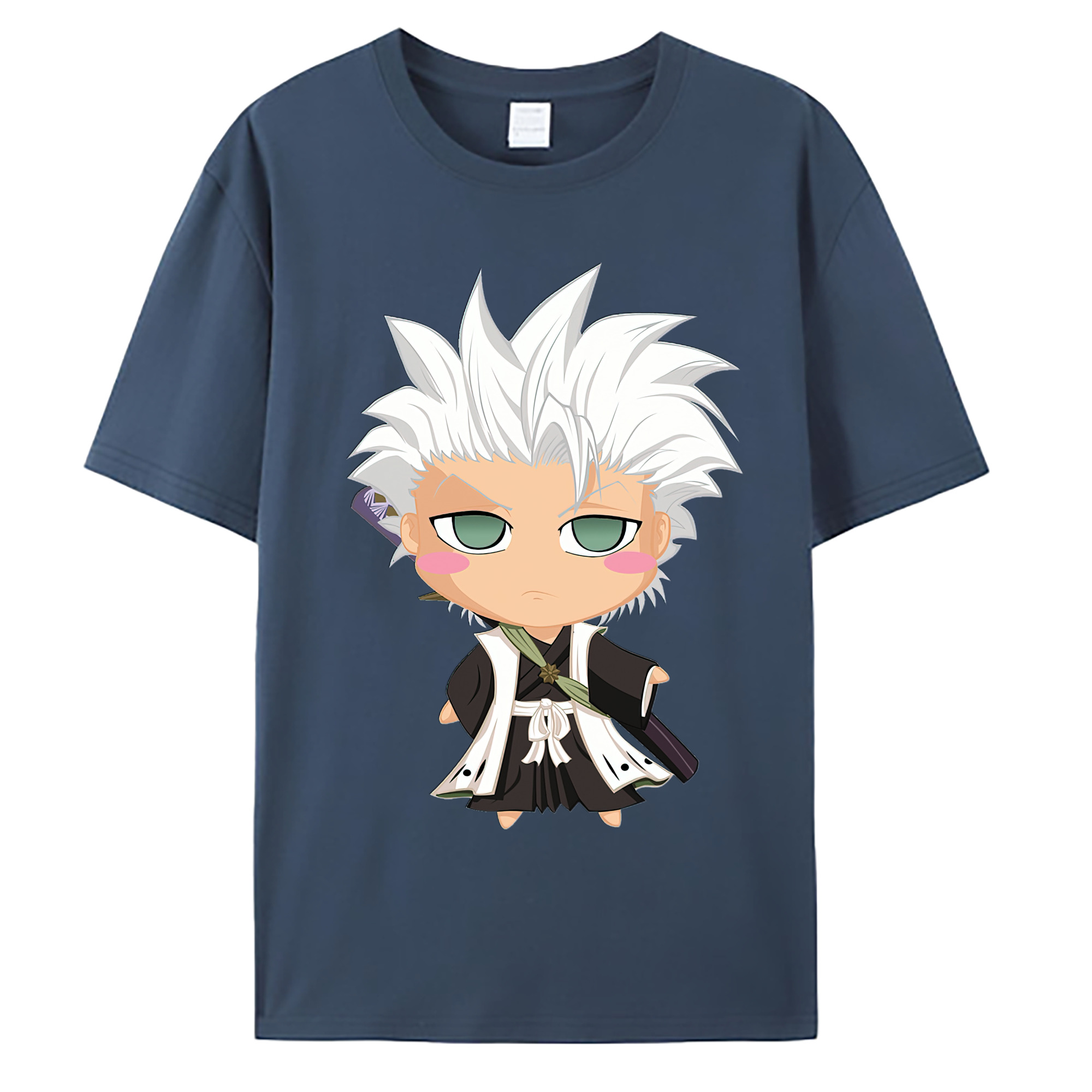 （画像用） ブリーチ 日番谷冬獅郎（ひつがや とうしろう） BLEACH Hitsugaya Toushirou 綿100％ メンズ半袖Tシャツ｜肌触りやわらか＆通気性