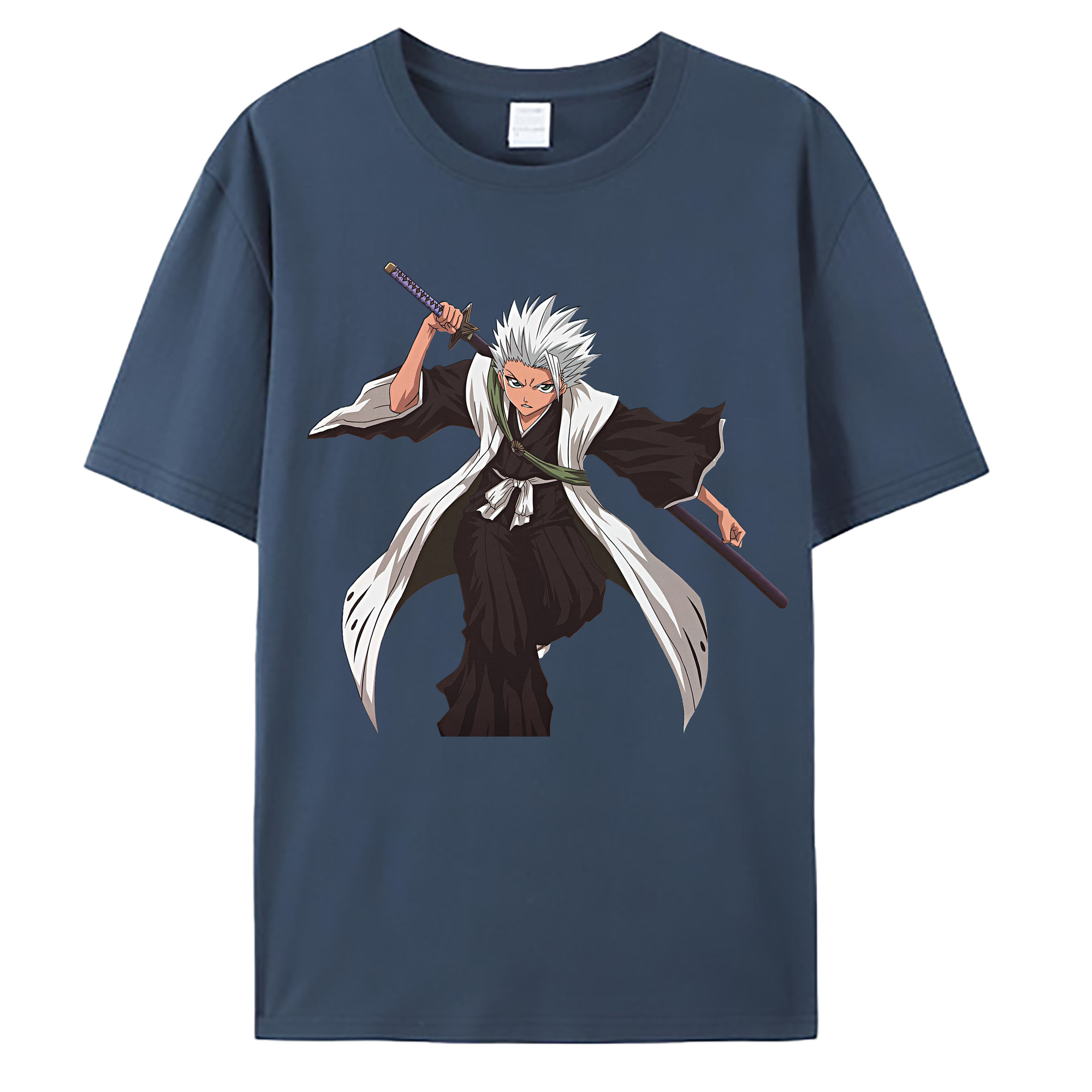 （画像用） ブリーチ 日番谷冬獅郎（ひつがや とうしろう） BLEACH Hitsugaya Toushirou 綿100％ メンズ半袖Tシャツ｜肌触りやわらか＆通気性