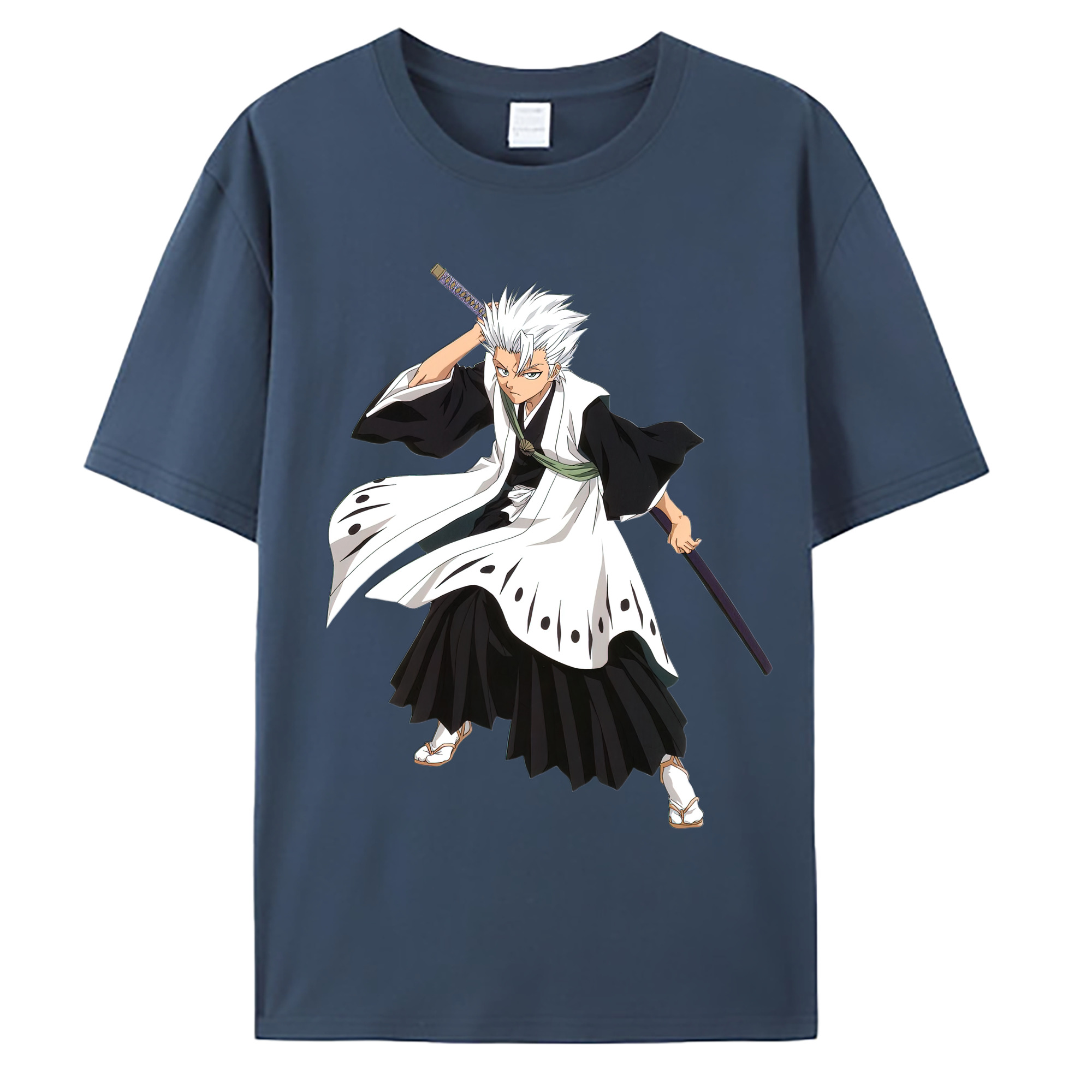 （画像用） ブリーチ 日番谷冬獅郎（ひつがや とうしろう） BLEACH Hitsugaya Toushirou 綿100％ メンズ半袖Tシャツ｜肌触りやわらか＆通気性