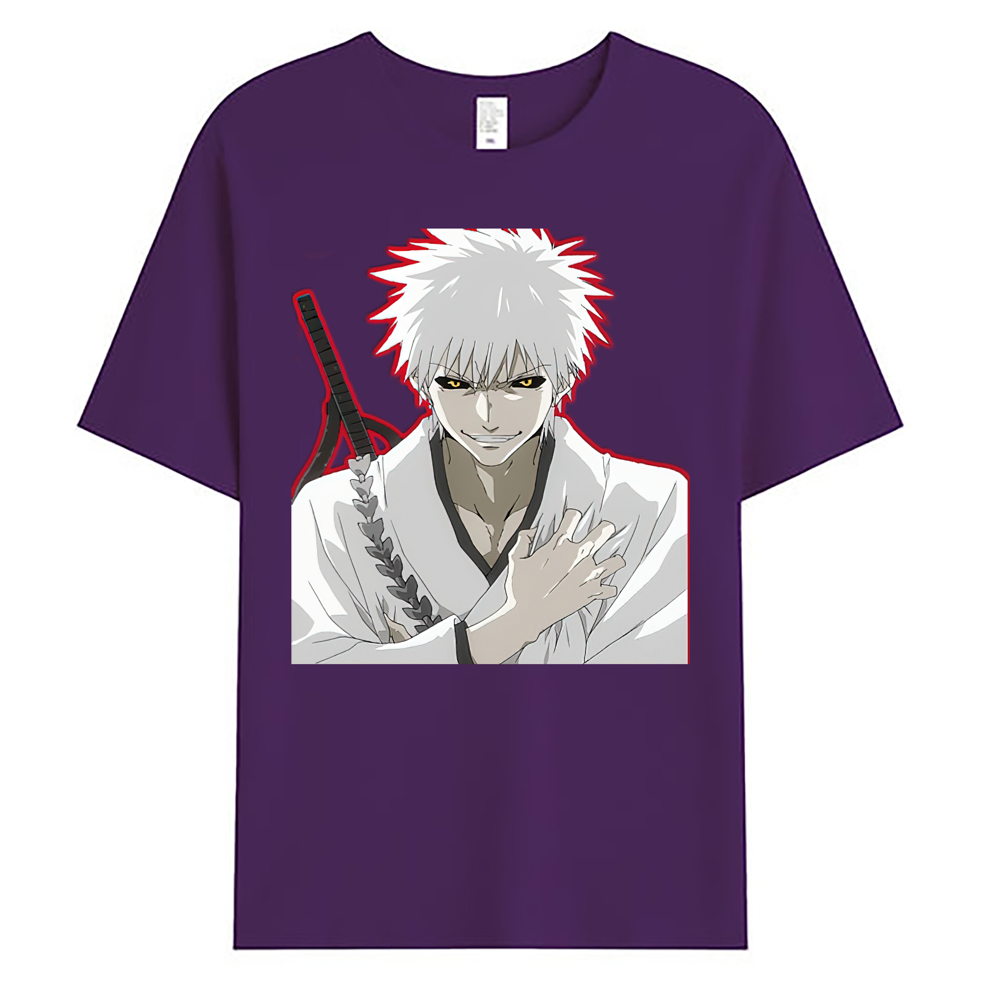 （画像用） ブリーチ 黒崎一護（くろさき いちご）BLEACH Kurosaki Ichigo 綿100％ メンズ半袖Tシャツ｜肌触りやわらか＆通気性