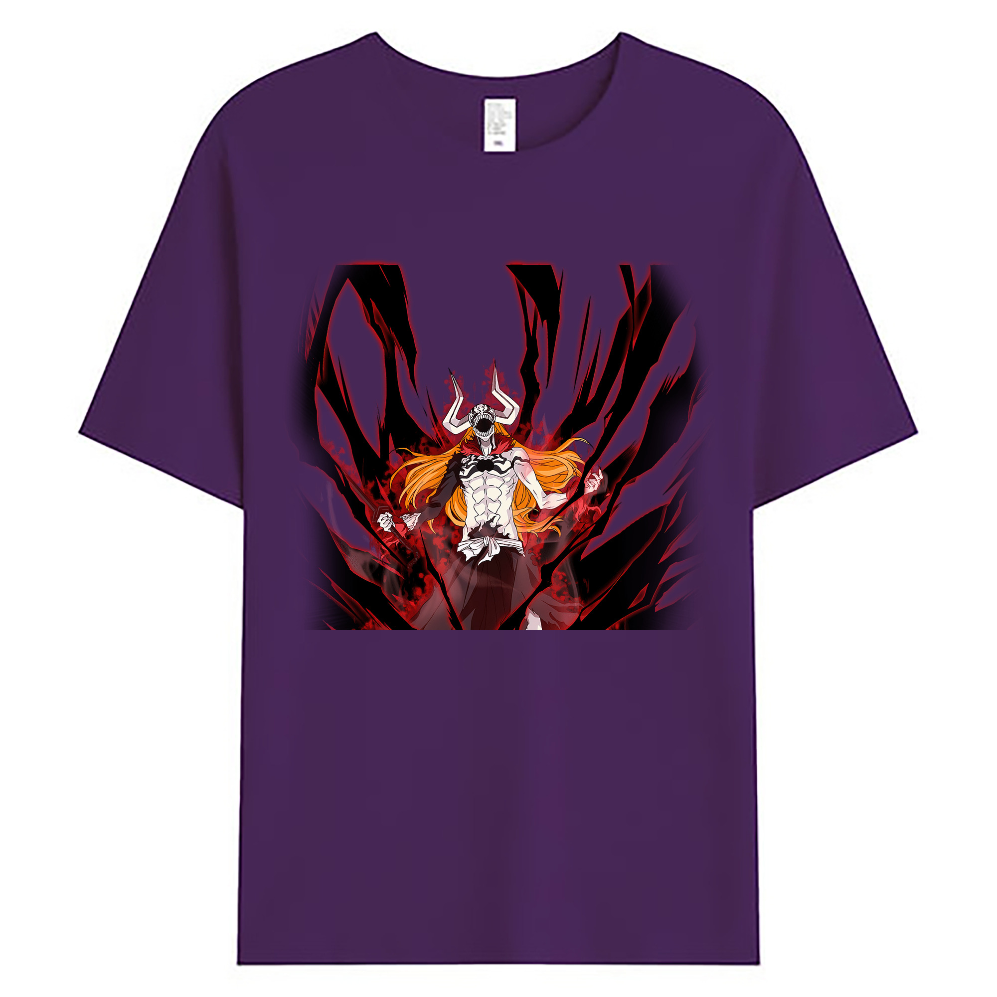 （画像用） ブリーチ 黒崎一護（くろさき いちご）BLEACH Kurosaki Ichigo 綿100％ メンズ半袖Tシャツ｜肌触りやわらか＆通気性