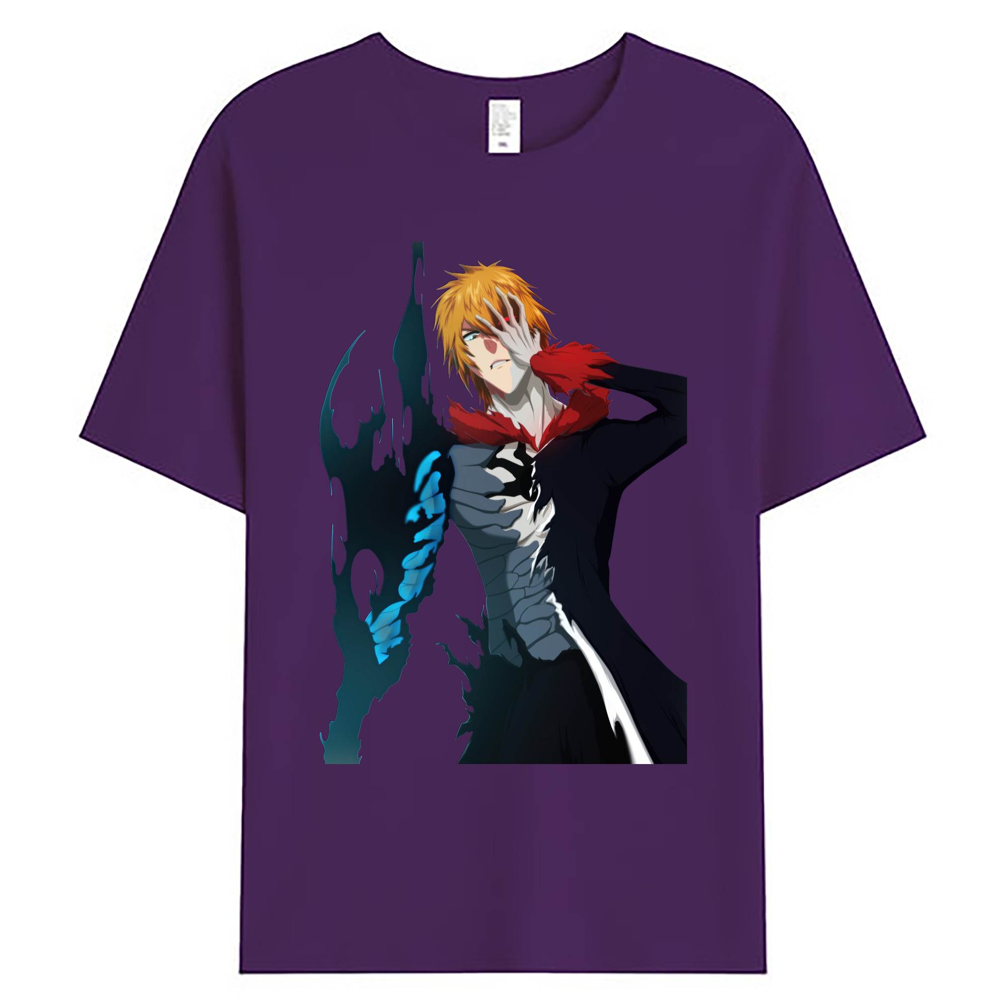 （画像用） ブリーチ 黒崎一護（くろさき いちご）BLEACH Kurosaki Ichigo 綿100％ メンズ半袖Tシャツ｜肌触りやわらか＆通気性