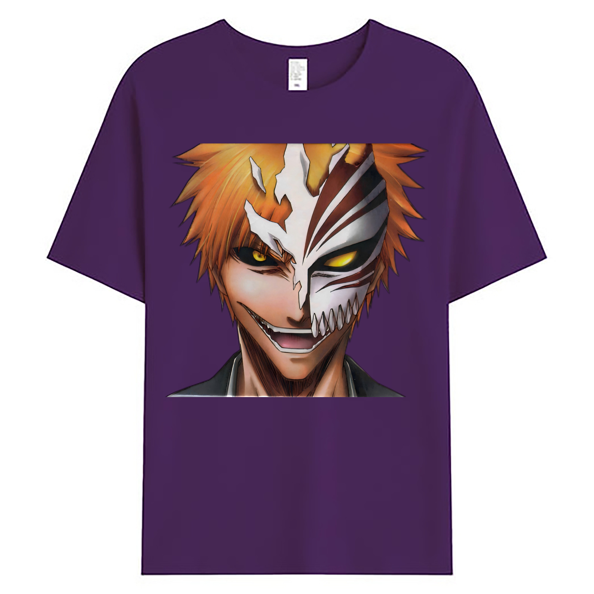 （画像用） ブリーチ 黒崎一護（くろさき いちご）BLEACH Kurosaki Ichigo 綿100％ メンズ半袖Tシャツ｜肌触りやわらか＆通気性