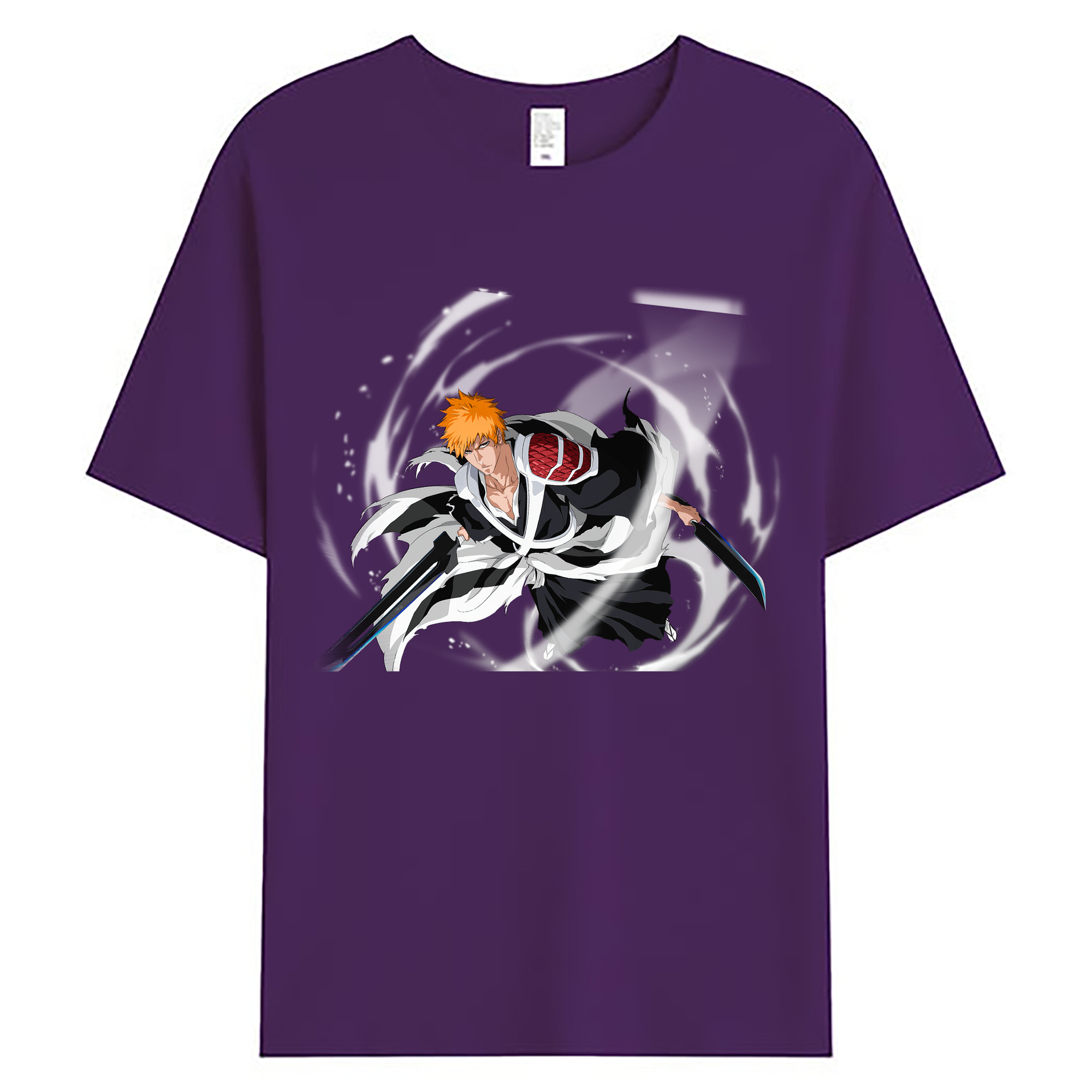 （画像用） ブリーチ 黒崎一護（くろさき いちご）BLEACH Kurosaki Ichigo 綿100％ メンズ半袖Tシャツ｜肌触りやわらか＆通気性