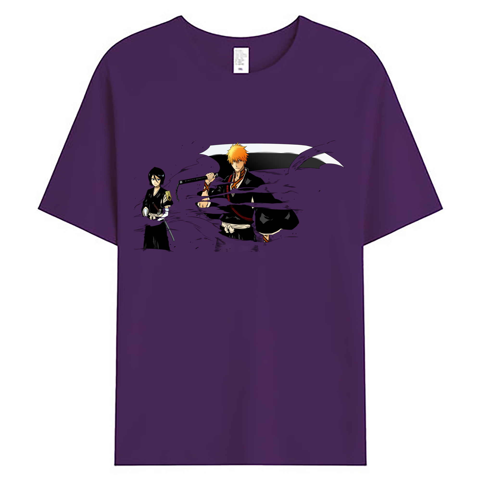 （画像用） ブリーチ 黒崎一護（くろさき いちご）BLEACH Kurosaki Ichigo 綿100％ メンズ半袖Tシャツ｜肌触りやわらか＆通気性