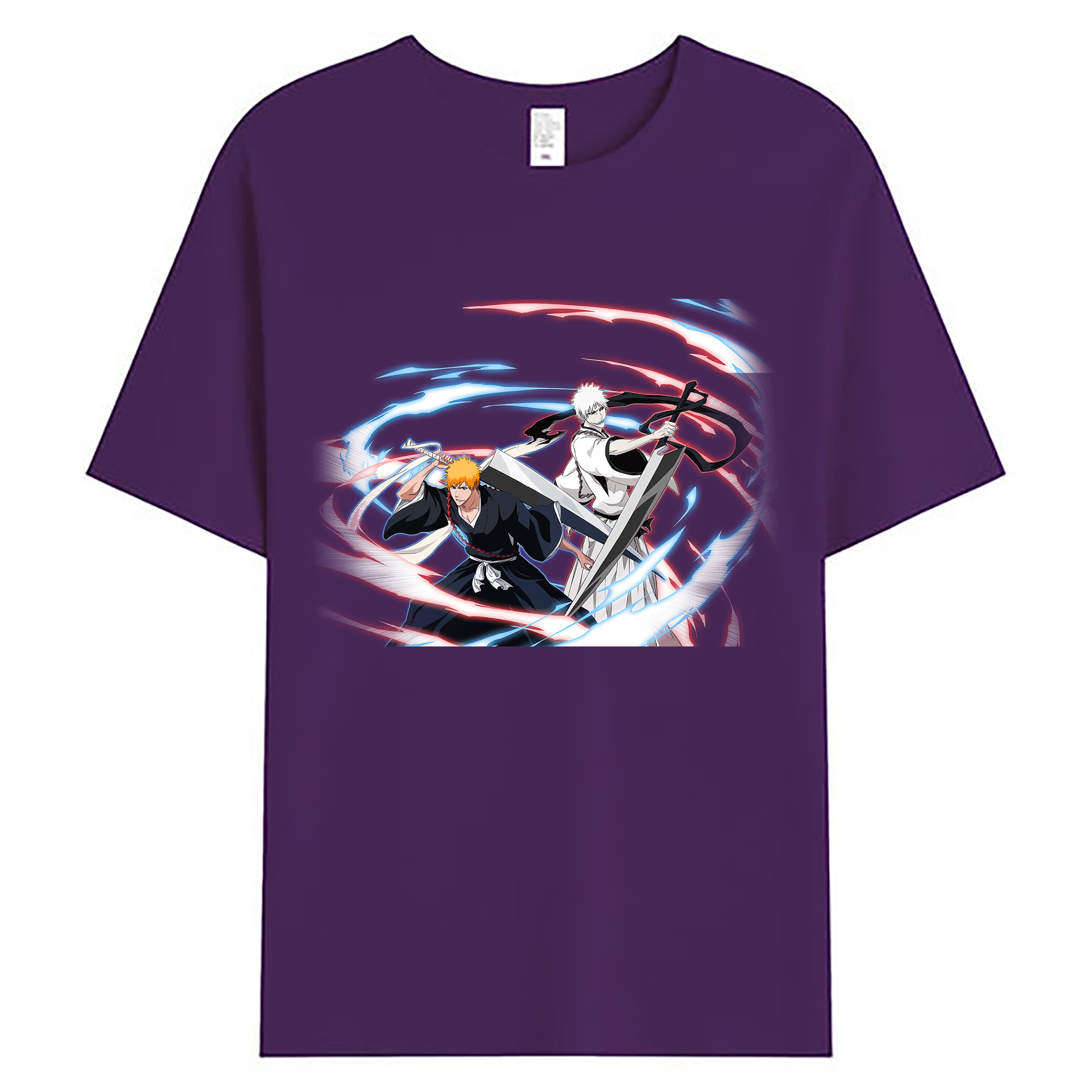 （画像用） ブリーチ 黒崎一護（くろさき いちご）BLEACH Kurosaki Ichigo 綿100％ メンズ半袖Tシャツ｜肌触りやわらか＆通気性