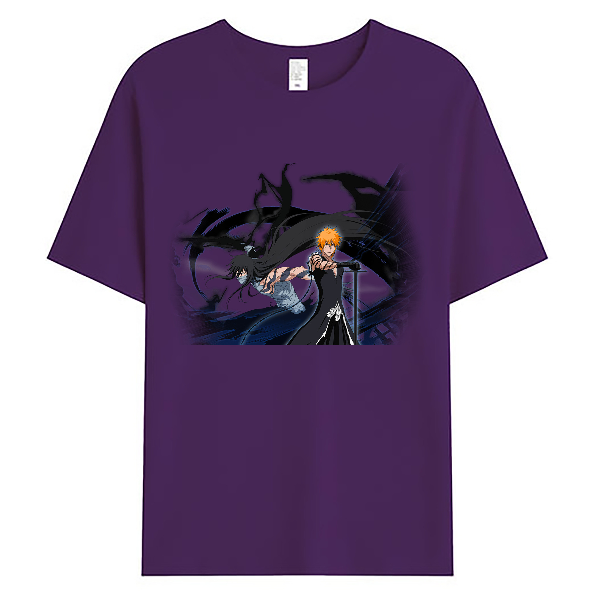 （画像用） ブリーチ 黒崎一護（くろさき いちご）BLEACH Kurosaki Ichigo 綿100％ メンズ半袖Tシャツ｜肌触りやわらか＆通気性