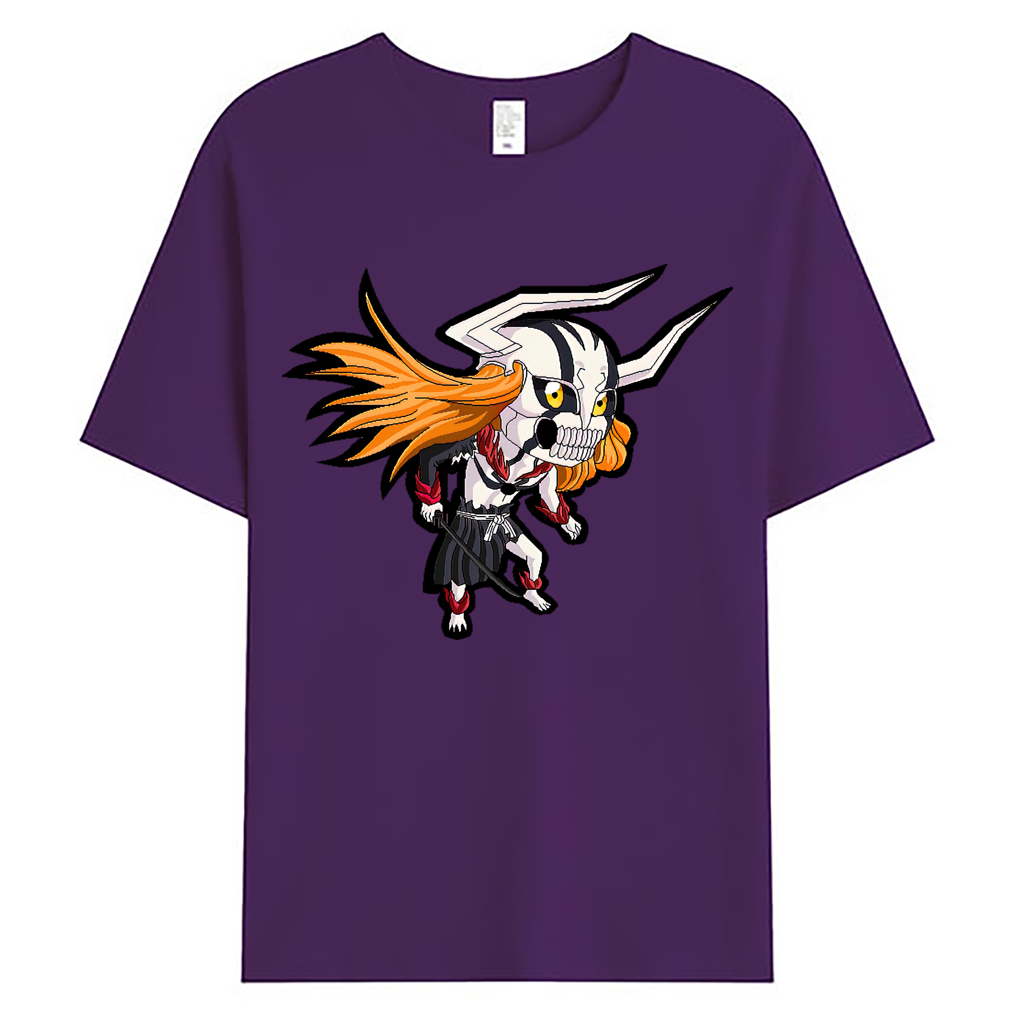 （画像用） ブリーチ 黒崎一護（くろさき いちご）BLEACH Kurosaki Ichigo 綿100％ メンズ半袖Tシャツ｜肌触りやわらか＆通気性