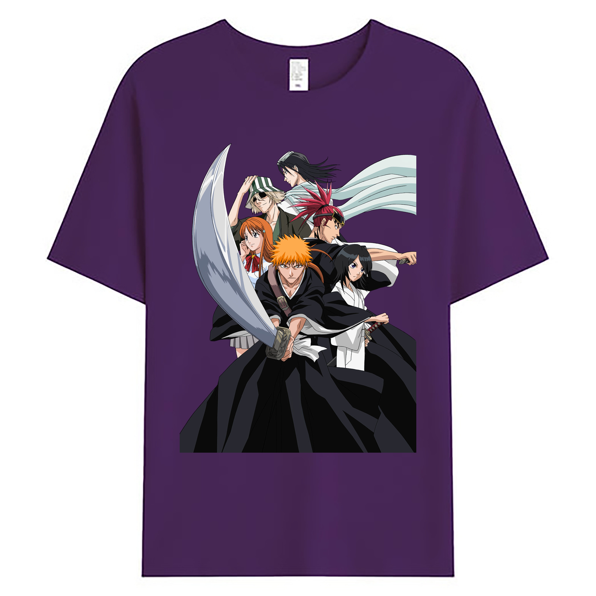 （画像用） ブリーチ 黒崎一護（くろさき いちご）BLEACH Kurosaki Ichigo 綿100％ メンズ半袖Tシャツ｜肌触りやわらか＆通気性