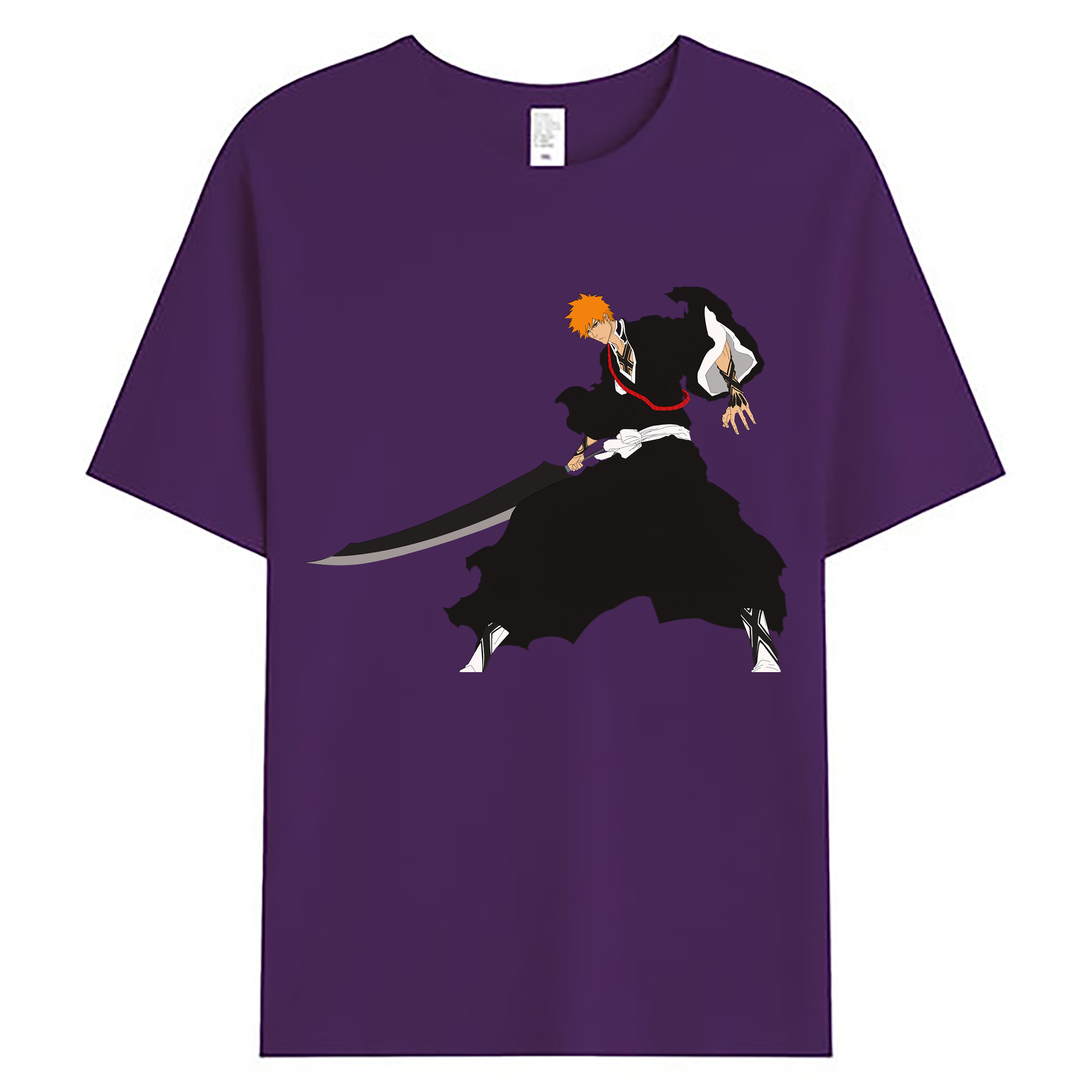 （画像用） ブリーチ 黒崎一護（くろさき いちご）BLEACH Kurosaki Ichigo 綿100％ メンズ半袖Tシャツ｜肌触りやわらか＆通気性