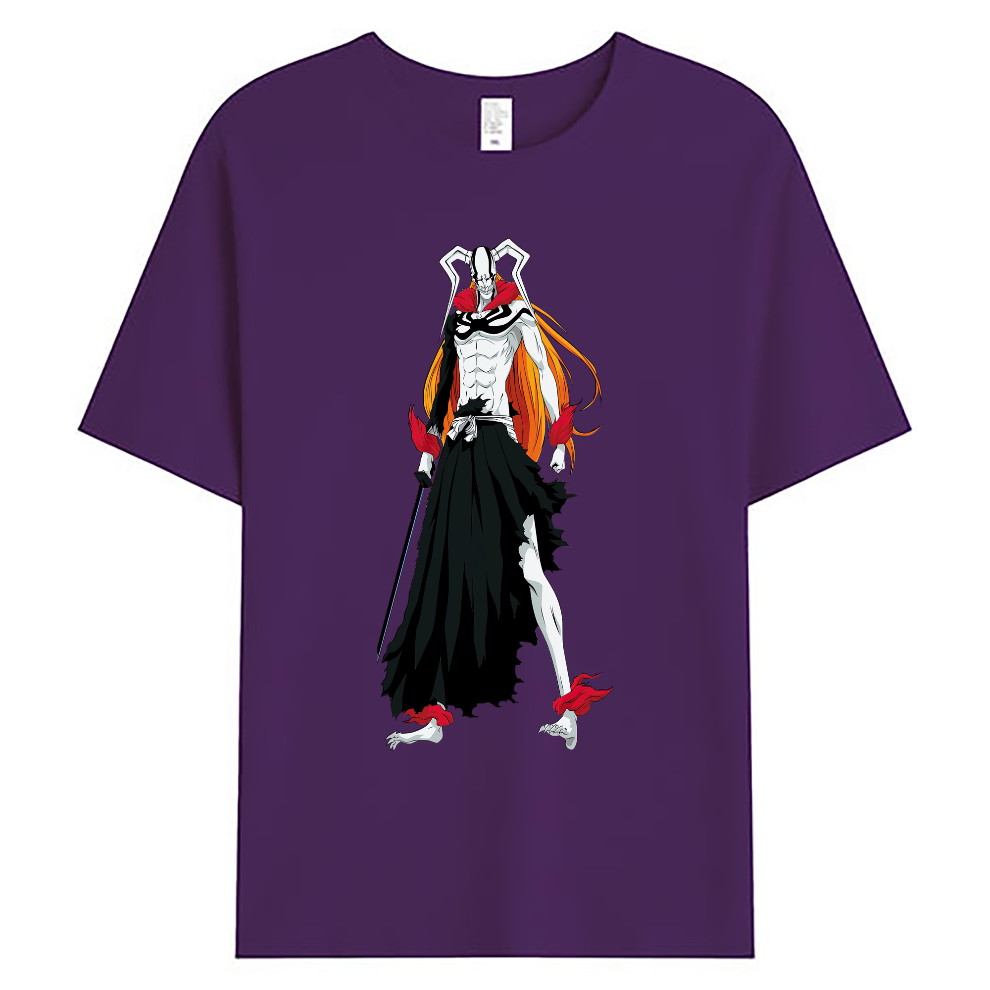 （画像用） ブリーチ 黒崎一護（くろさき いちご）BLEACH Kurosaki Ichigo 綿100％ メンズ半袖Tシャツ｜肌触りやわらか＆通気性