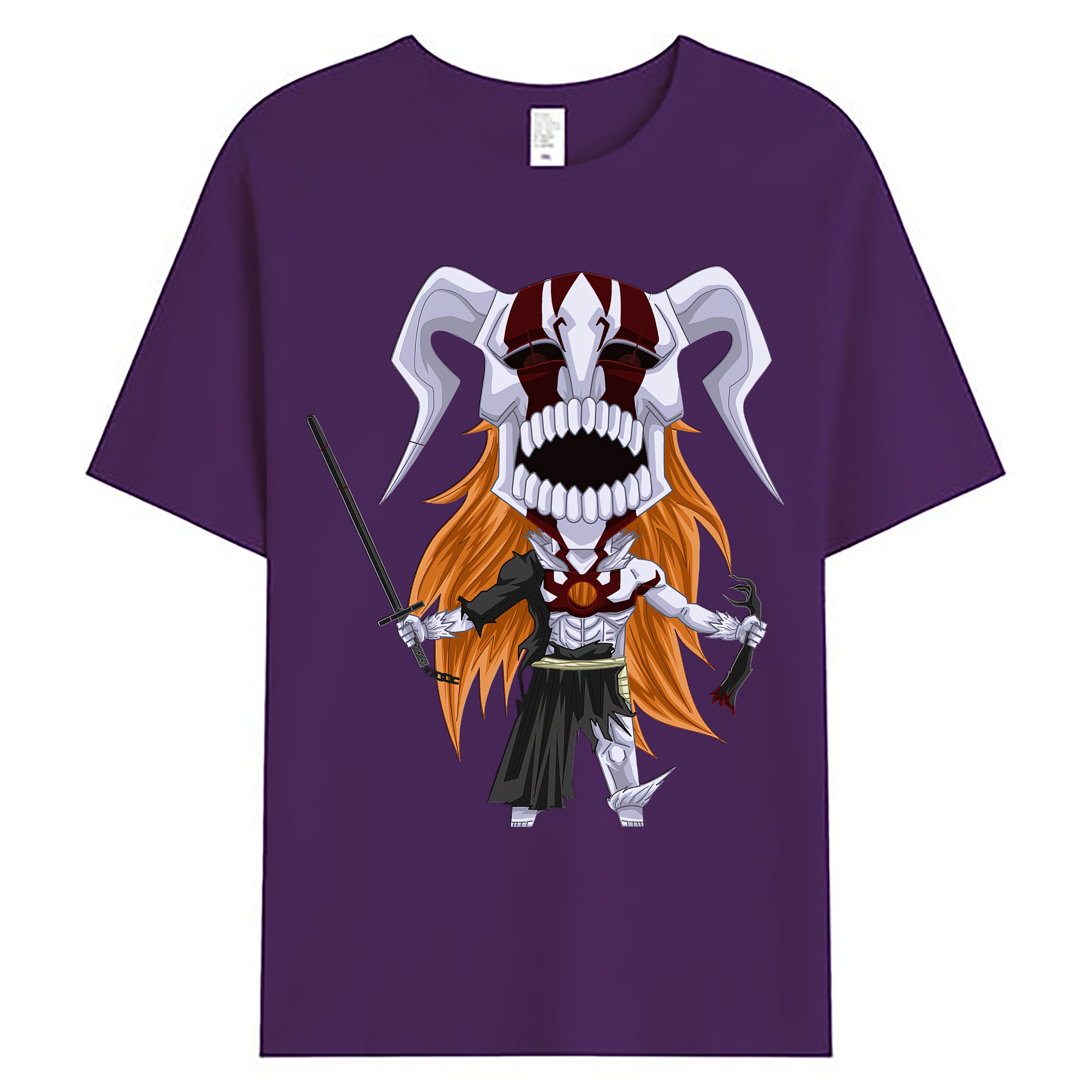 （画像用） ブリーチ 黒崎一護（くろさき いちご）BLEACH Kurosaki Ichigo 綿100％ メンズ半袖Tシャツ｜肌触りやわらか＆通気性