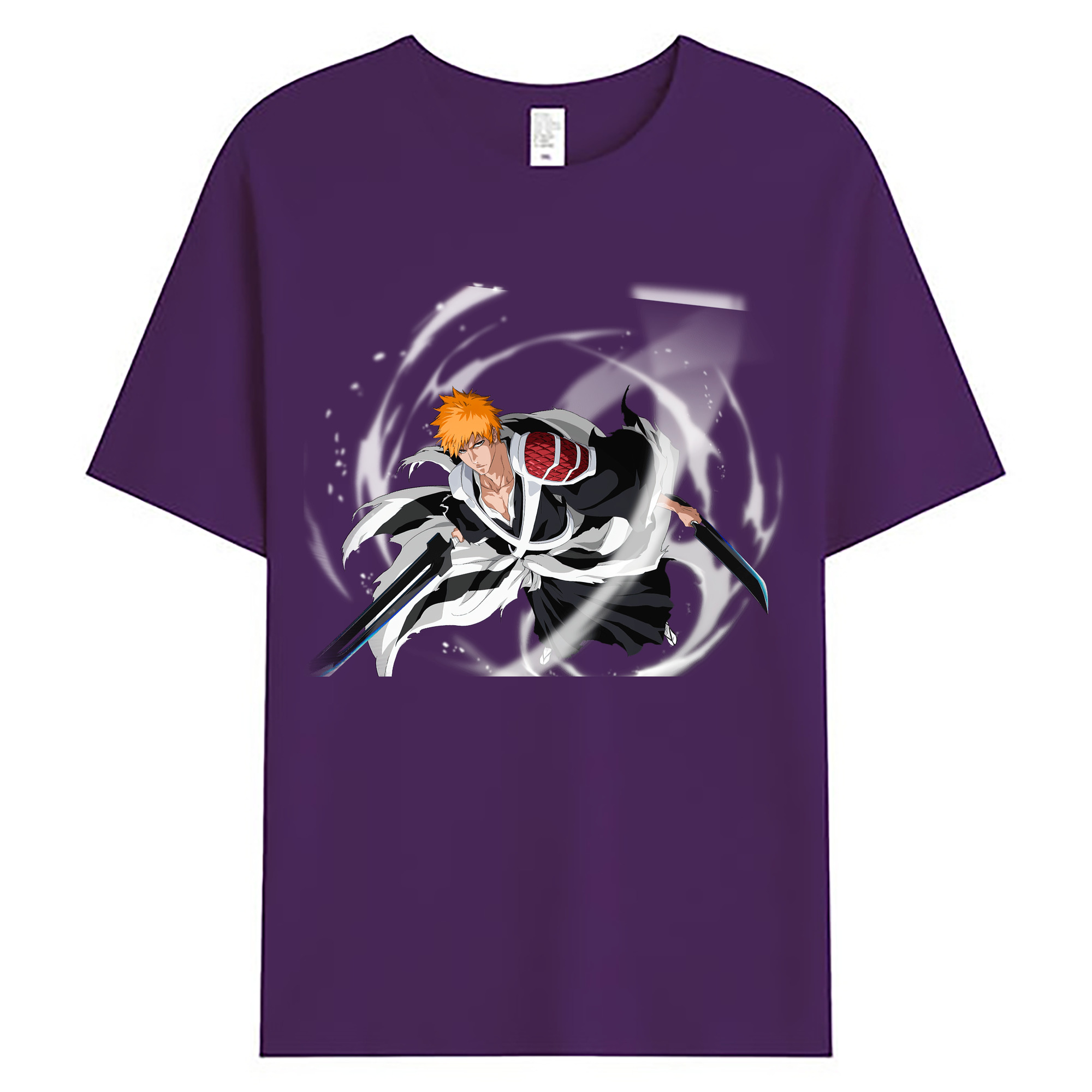 （画像用） ブリーチ 黒崎一護（くろさき いちご）BLEACH Kurosaki Ichigo 綿100％ メンズ半袖Tシャツ｜肌触りやわらか＆通気性