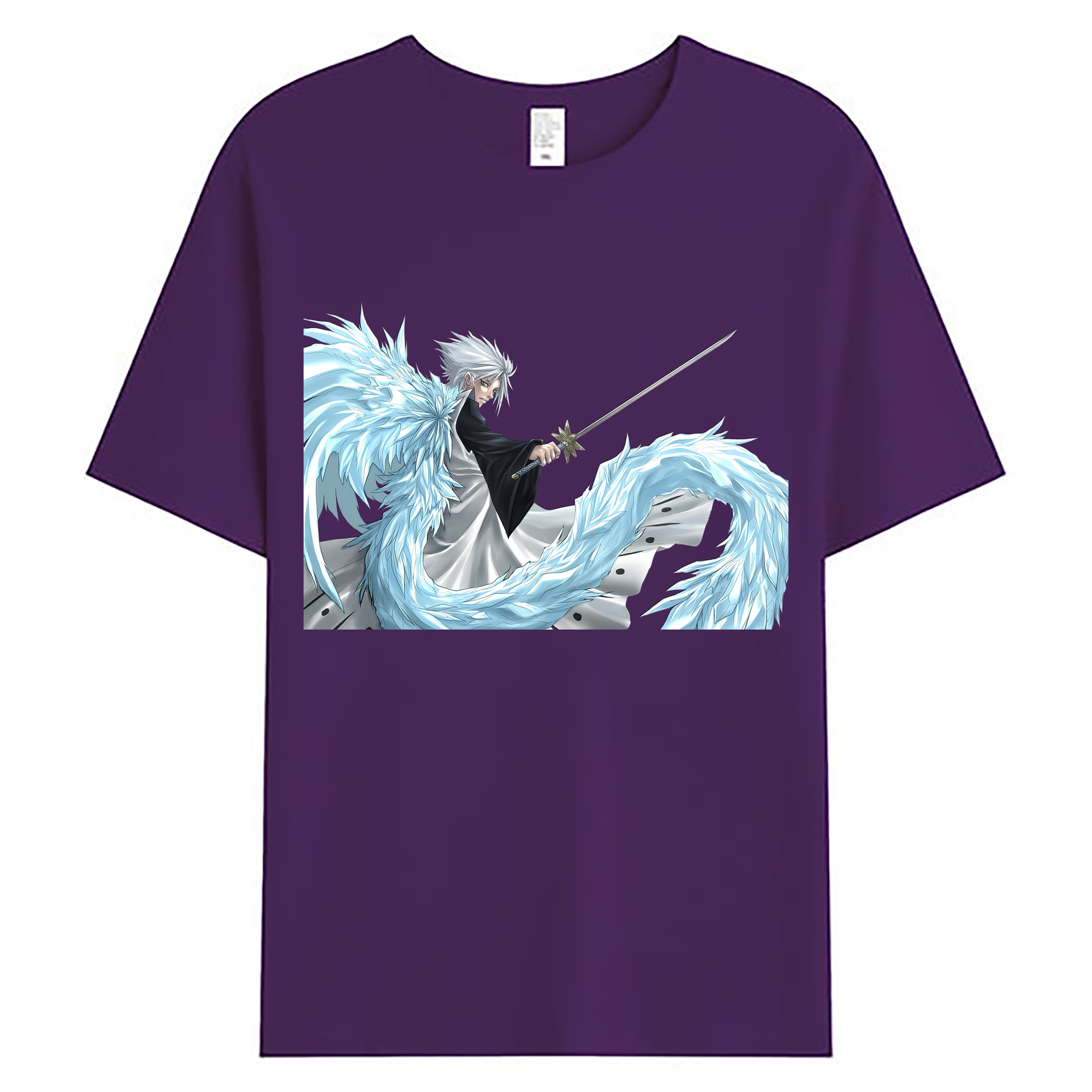 （画像用） ブリーチ 日番谷冬獅郎（ひつがや とうしろう） BLEACH Hitsugaya Toushirou 綿100％ メンズ半袖Tシャツ｜肌触りやわらか＆通気性