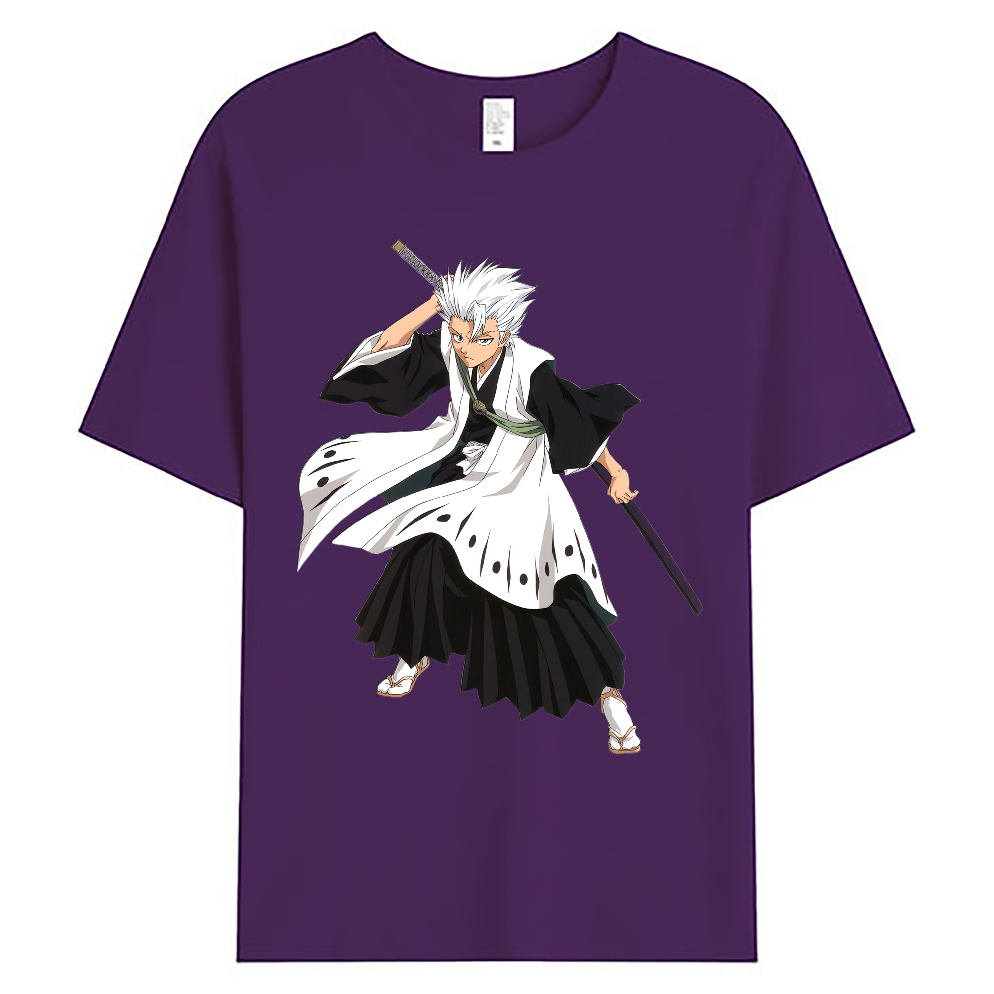 （画像用） ブリーチ 日番谷冬獅郎（ひつがや とうしろう） BLEACH Hitsugaya Toushirou 綿100％ メンズ半袖Tシャツ｜肌触りやわらか＆通気性