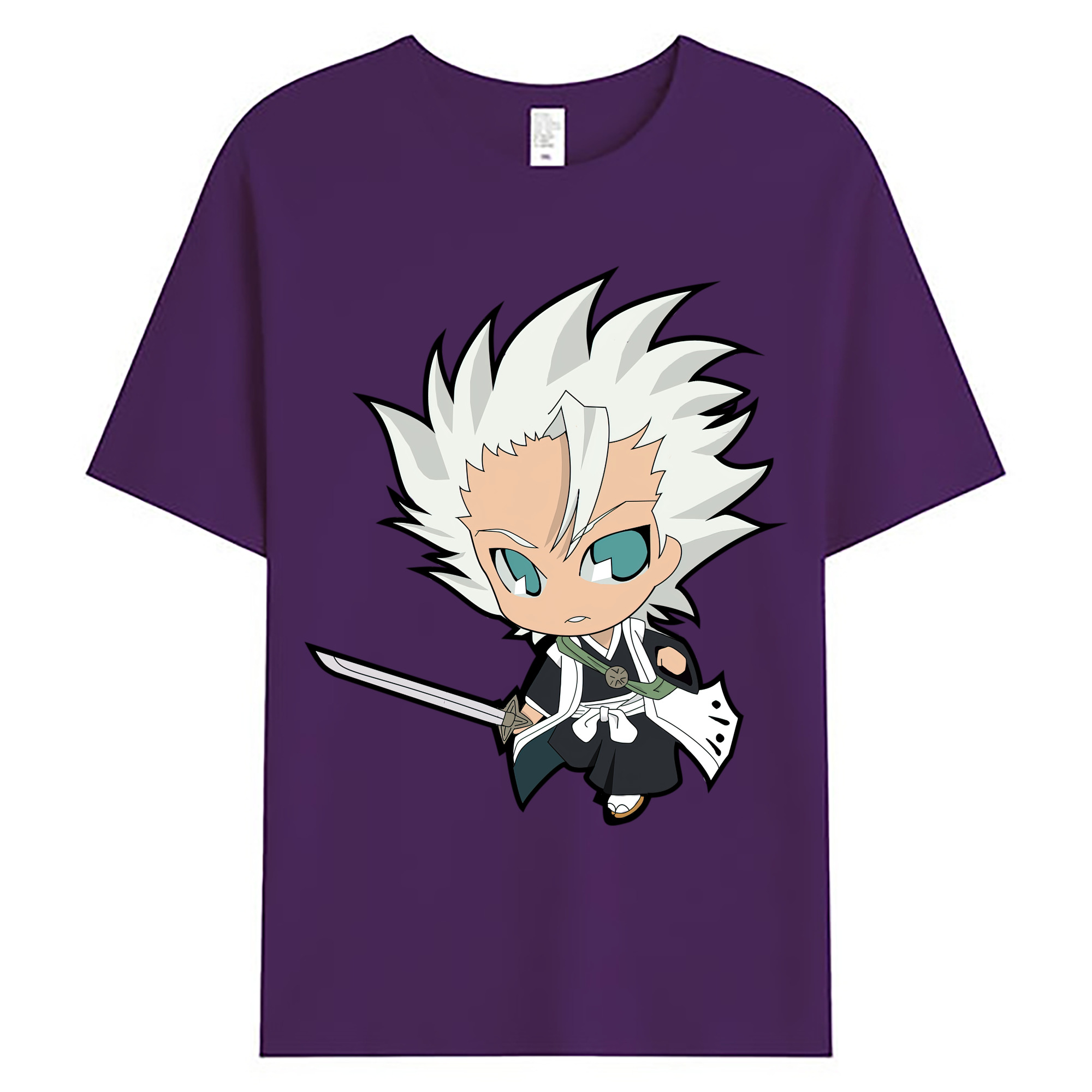 （画像用） ブリーチ 日番谷冬獅郎（ひつがや とうしろう） BLEACH Hitsugaya Toushirou 綿100％ メンズ半袖Tシャツ｜肌触りやわらか＆通気性