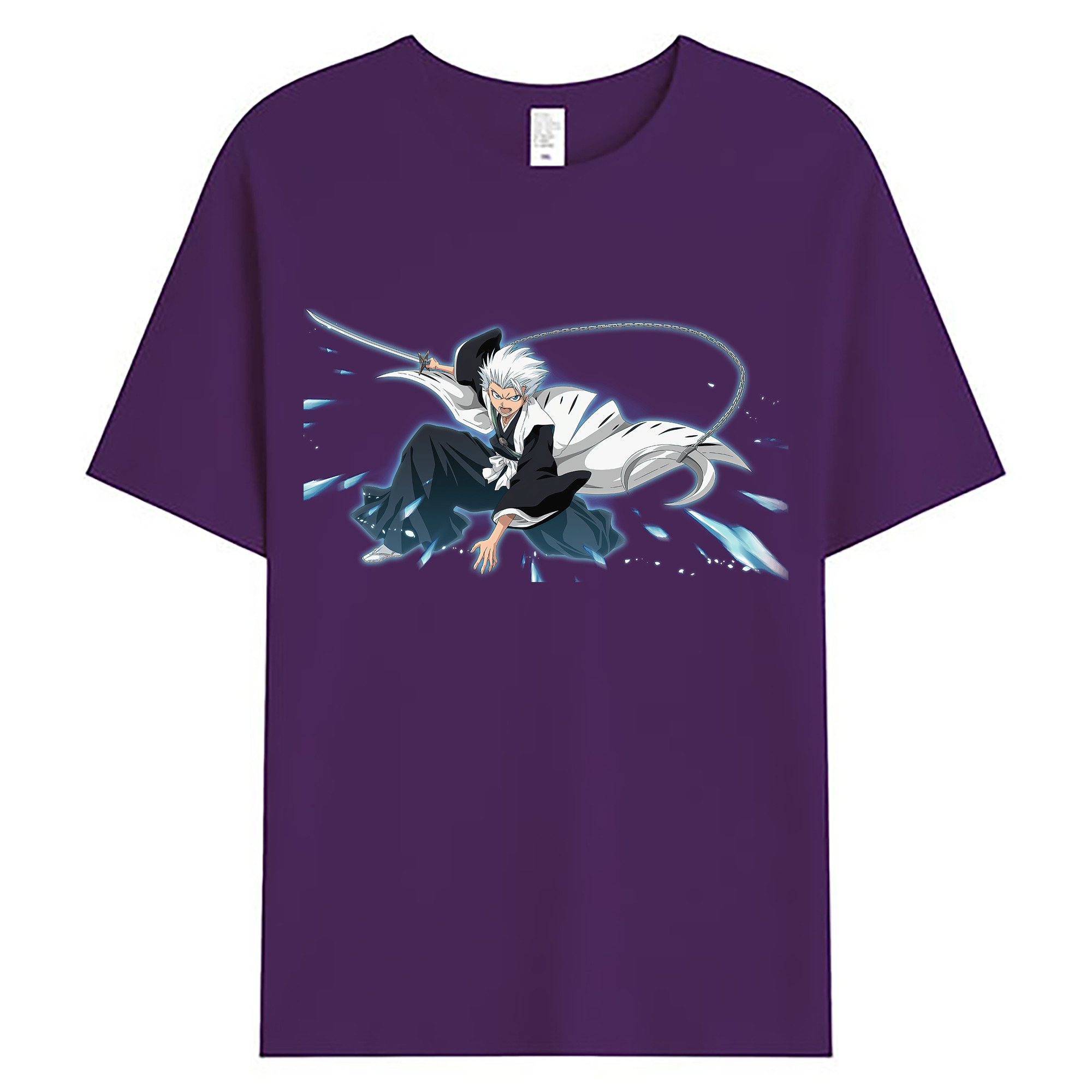 （画像用） ブリーチ 日番谷冬獅郎（ひつがや とうしろう） BLEACH Hitsugaya Toushirou 綿100％ メンズ半袖Tシャツ｜肌触りやわらか＆通気性