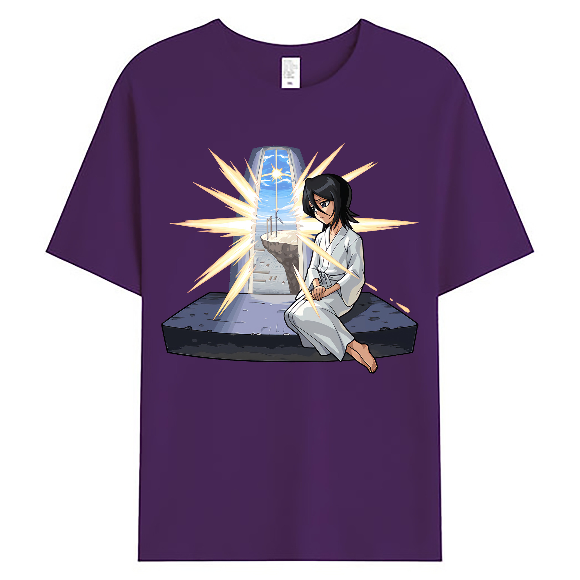 （画像用） ブリーチ 朽木ルキア BLEACH Kuchiki Rukia 綿100％ メンズ半袖Tシャツ｜肌触りやわらか＆通気性