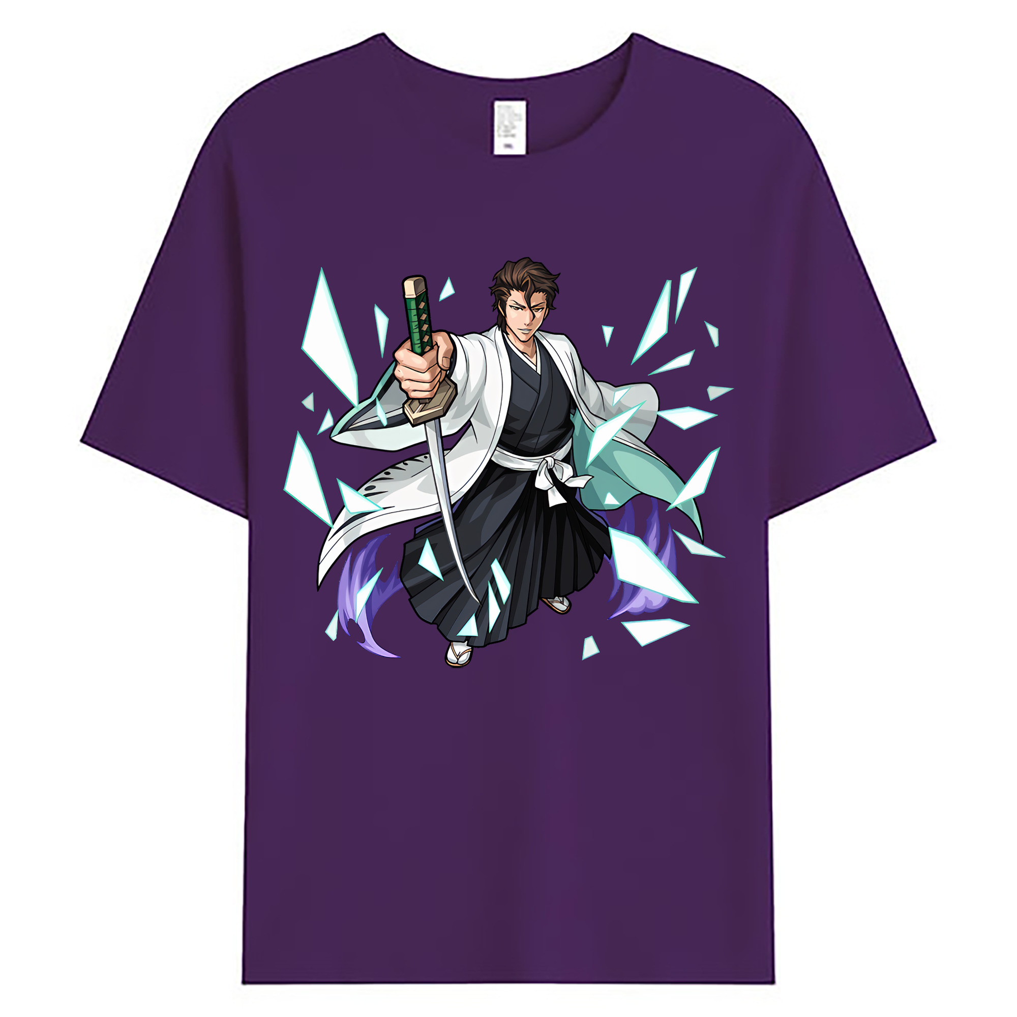 （画像用） ブリーチ 藍染 惣右介（あいぜん そうすけ） BLEACH Aizen Sousuke 綿100％ メンズ半袖Tシャツ｜肌触りやわらか＆通気性