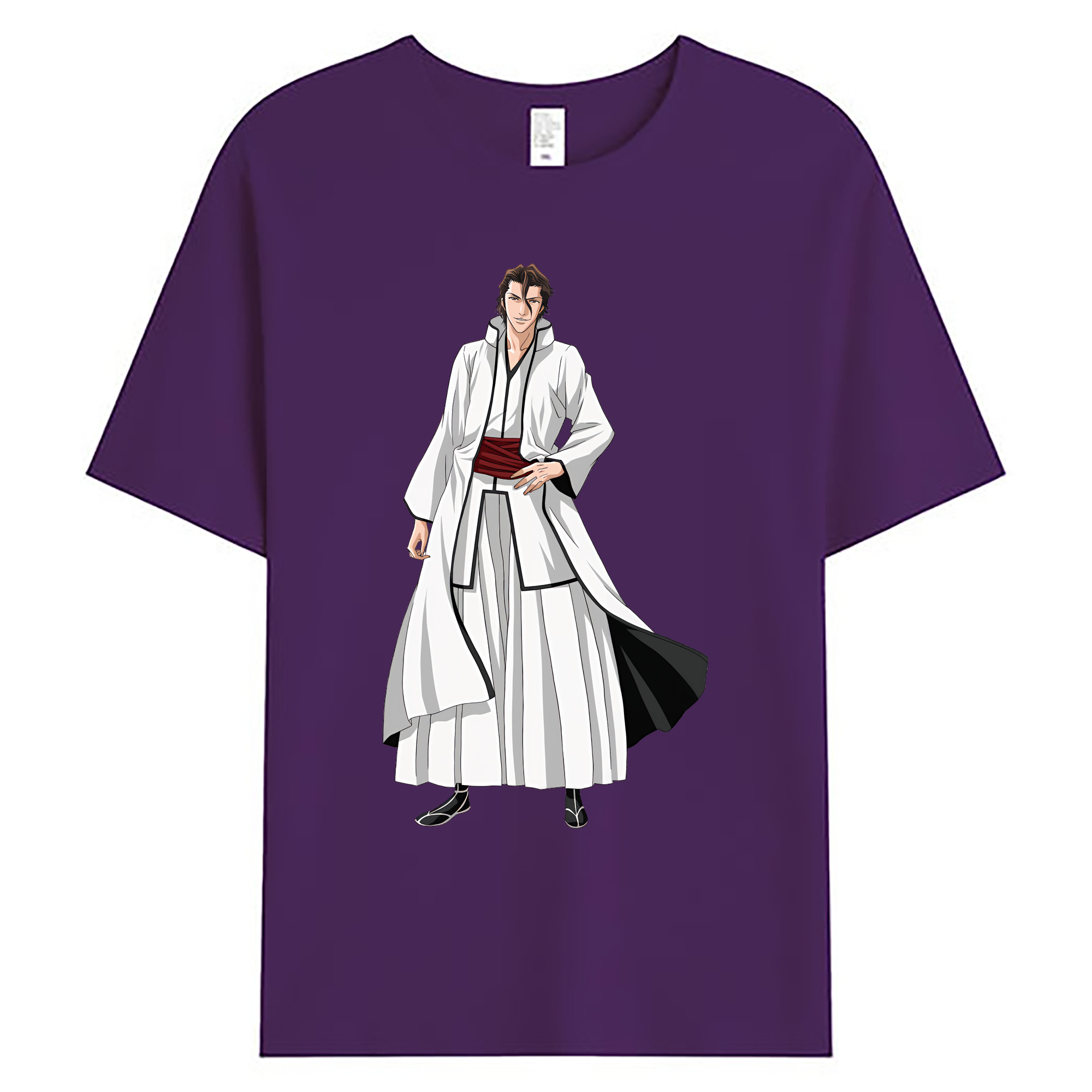 （画像用） ブリーチ 藍染 惣右介（あいぜん そうすけ） BLEACH Aizen Sousuke 綿100％ メンズ半袖Tシャツ｜肌触りやわらか＆通気性