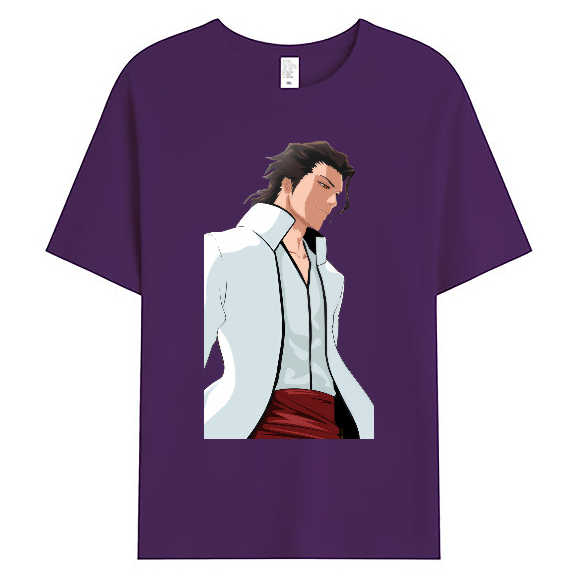 （画像用） ブリーチ 藍染 惣右介（あいぜん そうすけ） BLEACH Aizen Sousuke 綿100％ メンズ半袖Tシャツ｜肌触りやわらか＆通気性