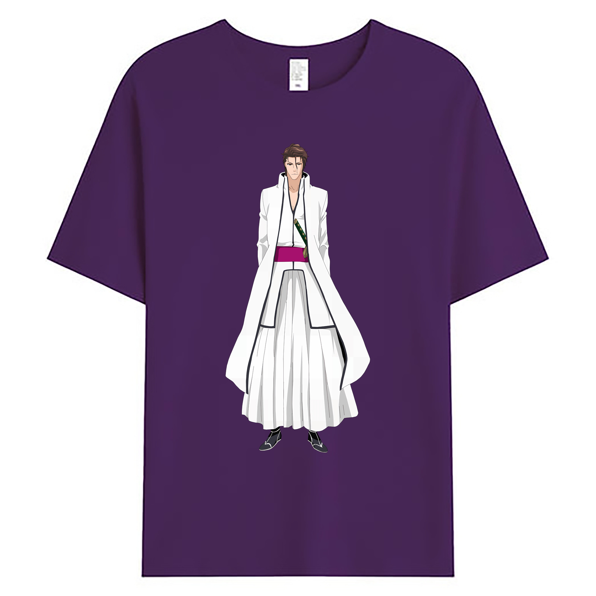 （画像用） ブリーチ 藍染 惣右介（あいぜん そうすけ） BLEACH Aizen Sousuke 綿100％ メンズ半袖Tシャツ｜肌触りやわらか＆通気性